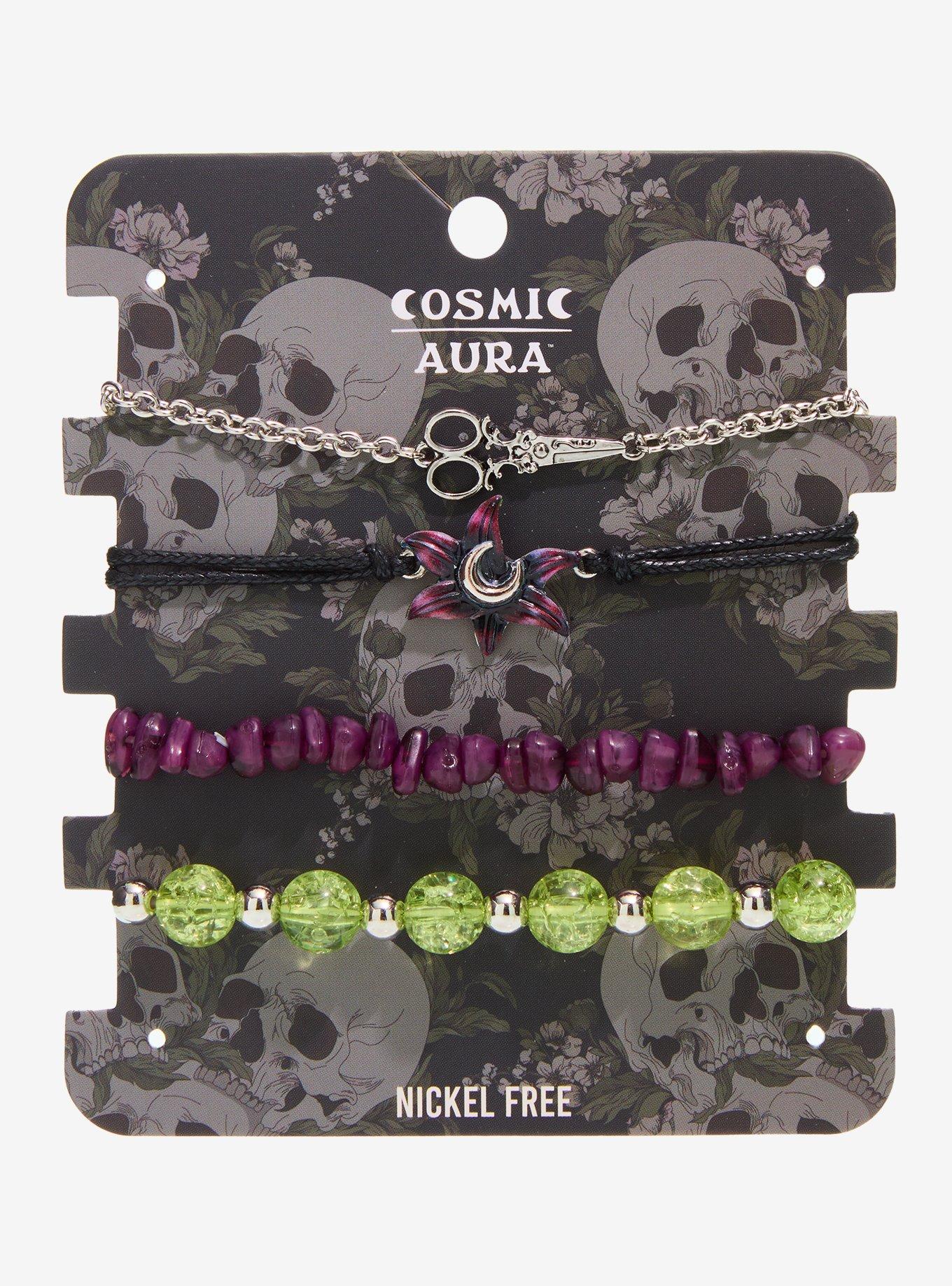 Cosmic Aura Dark Floral Bracelet Set, , hi-res