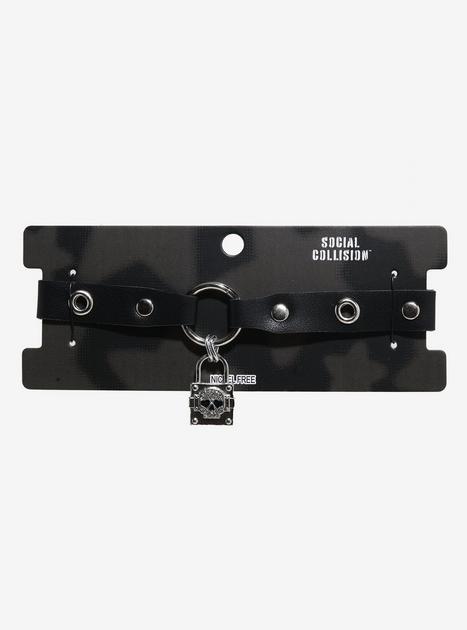 Social Collision Skull Padlock Choker | Hot Topic