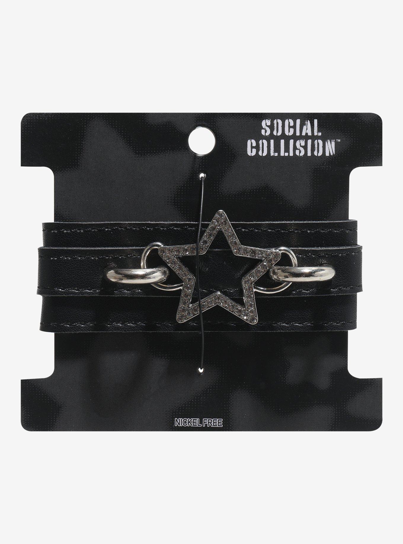 Social Collision Star Bling Cuff Bracelet, , hi-res