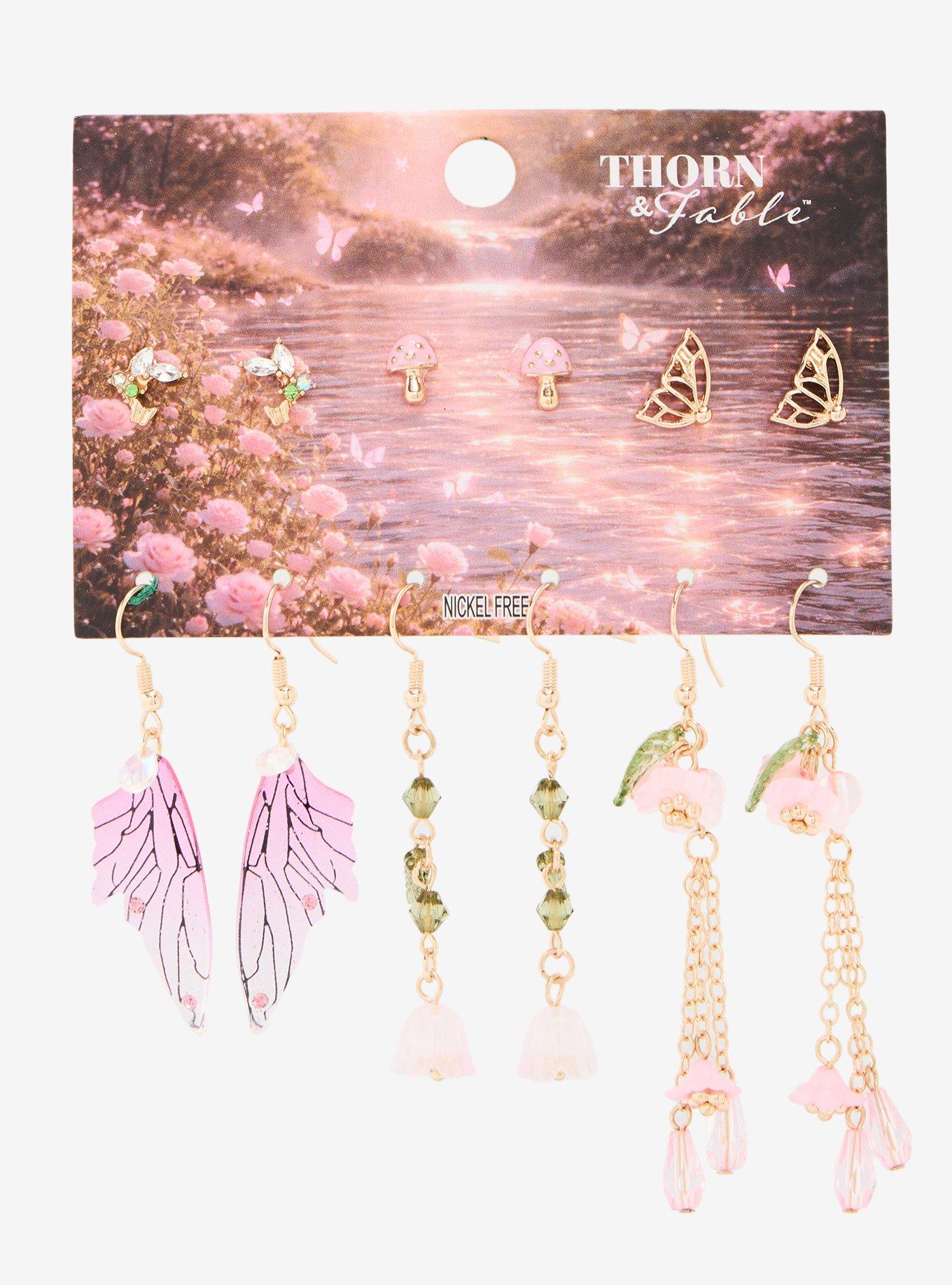Thorn & Fable Sakura Butterfly Earring Set, , hi-res