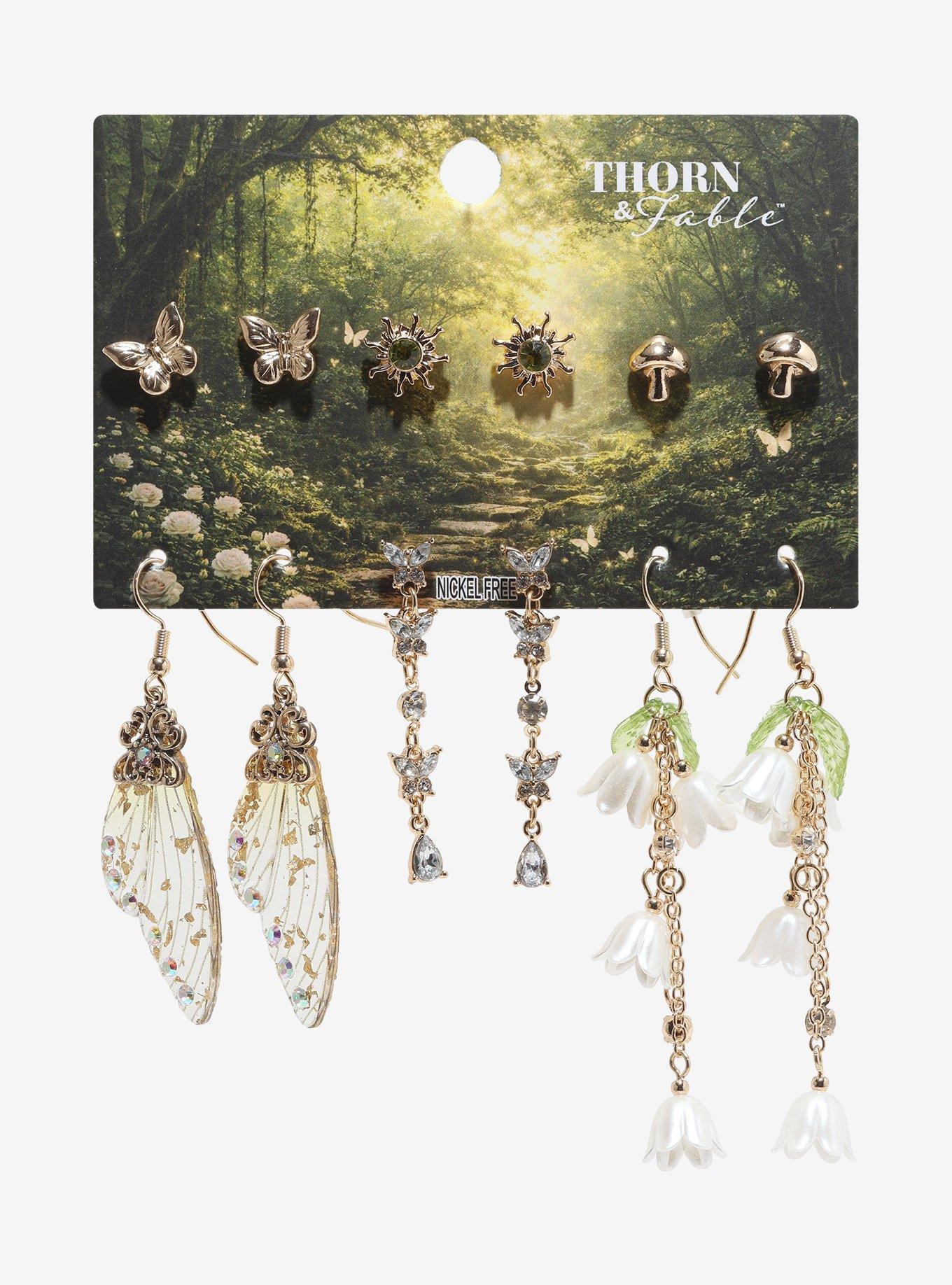 Thorn & Fable Green Celestial Earring Set, , hi-res