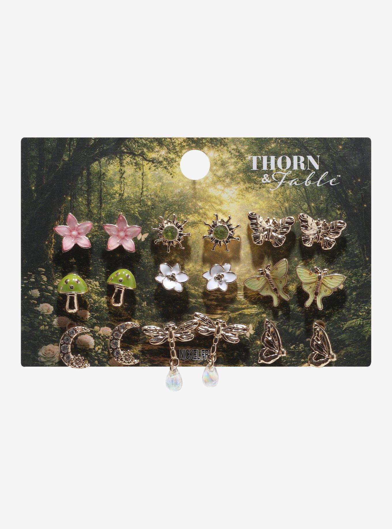 Thorn & Fable Forest Fairy Stud Earring Set, , hi-res