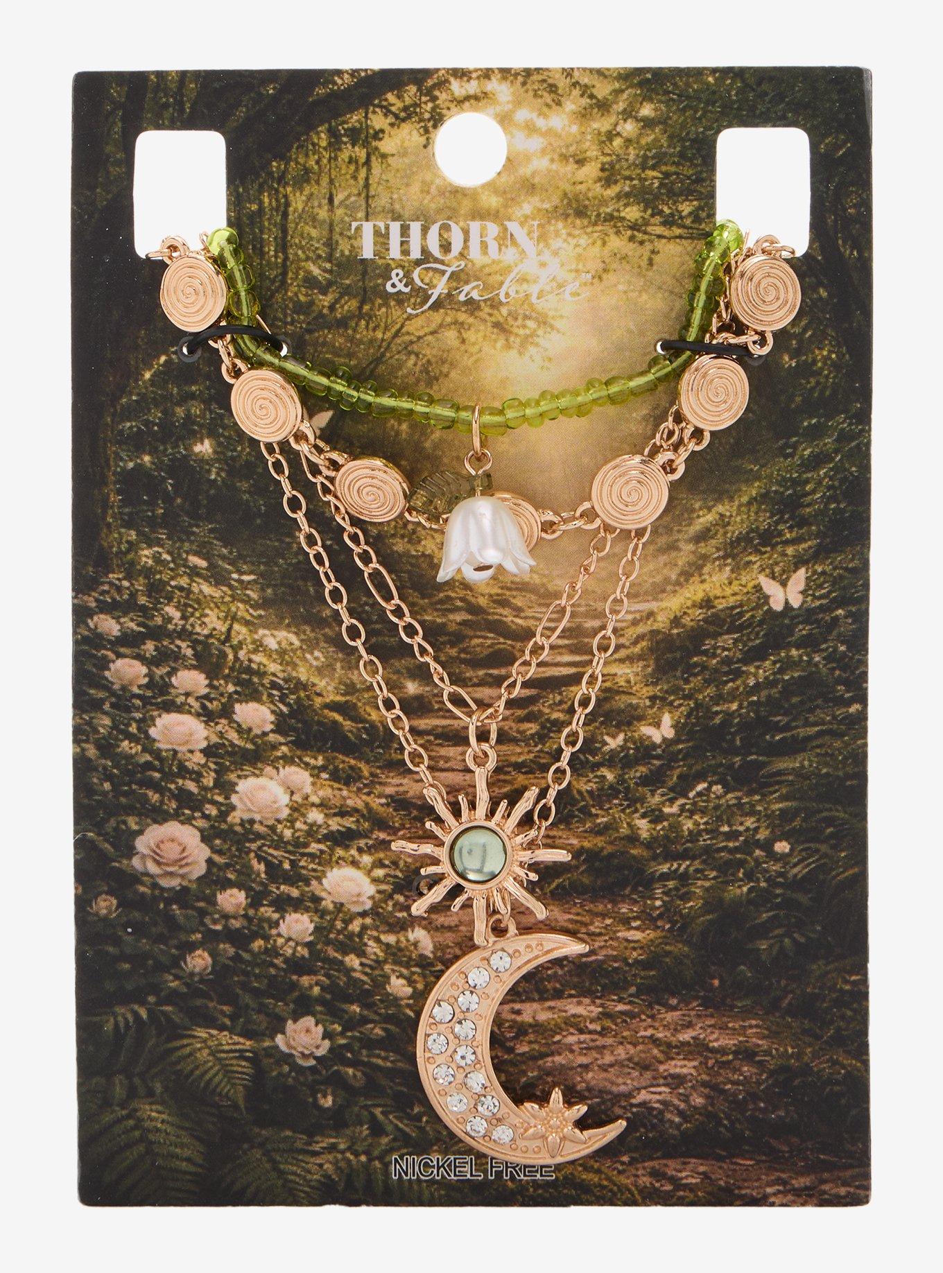 Thorn & Fable Moon Swirl Necklace Set, , hi-res