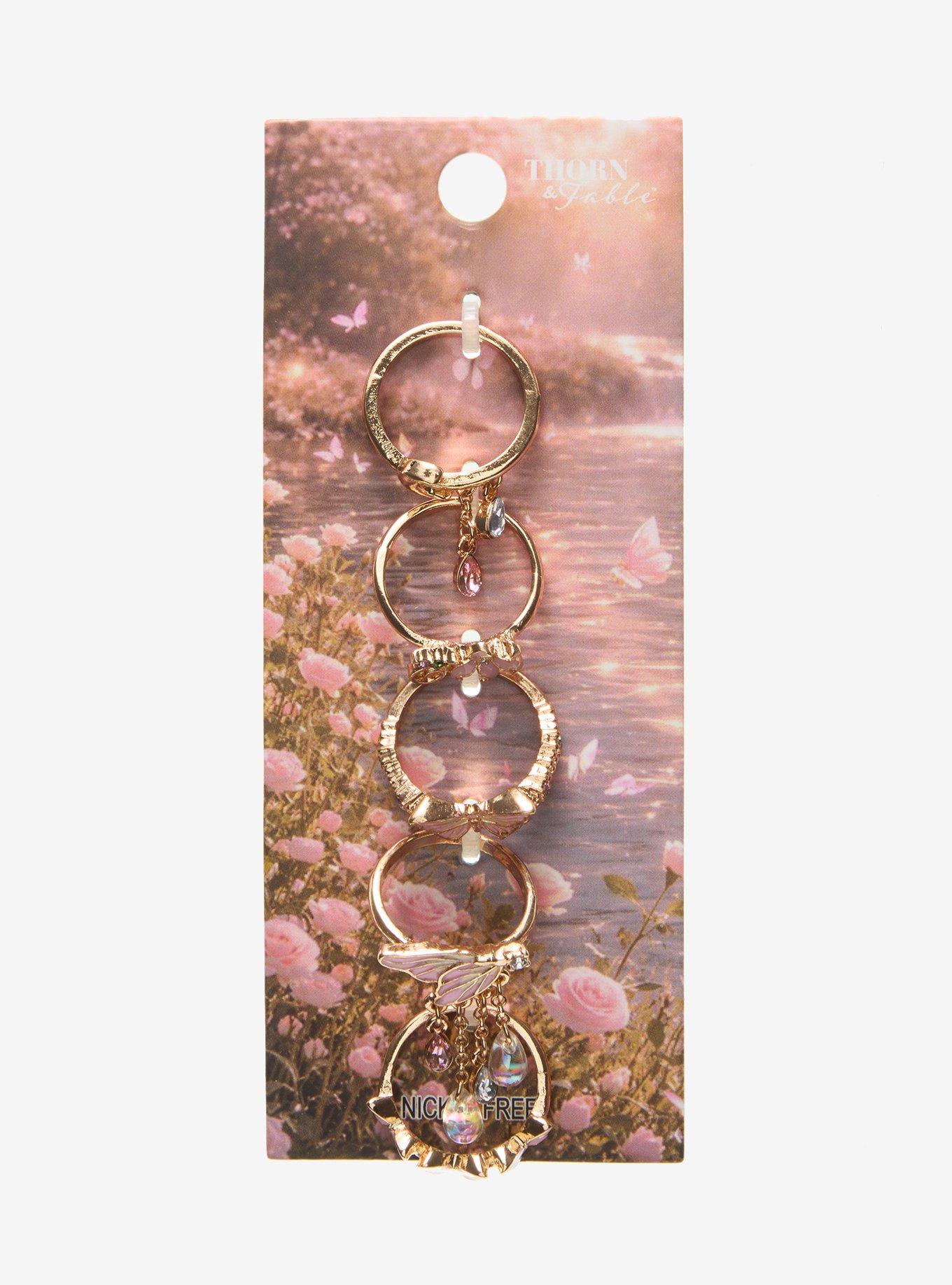 Thorn & Fable Pink Fairy Icon Ring Set, , hi-res