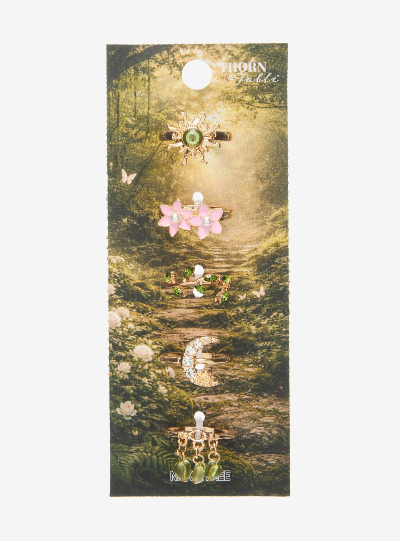 Thorn & Fable Sakura Celestial Ring Set, , hi-res