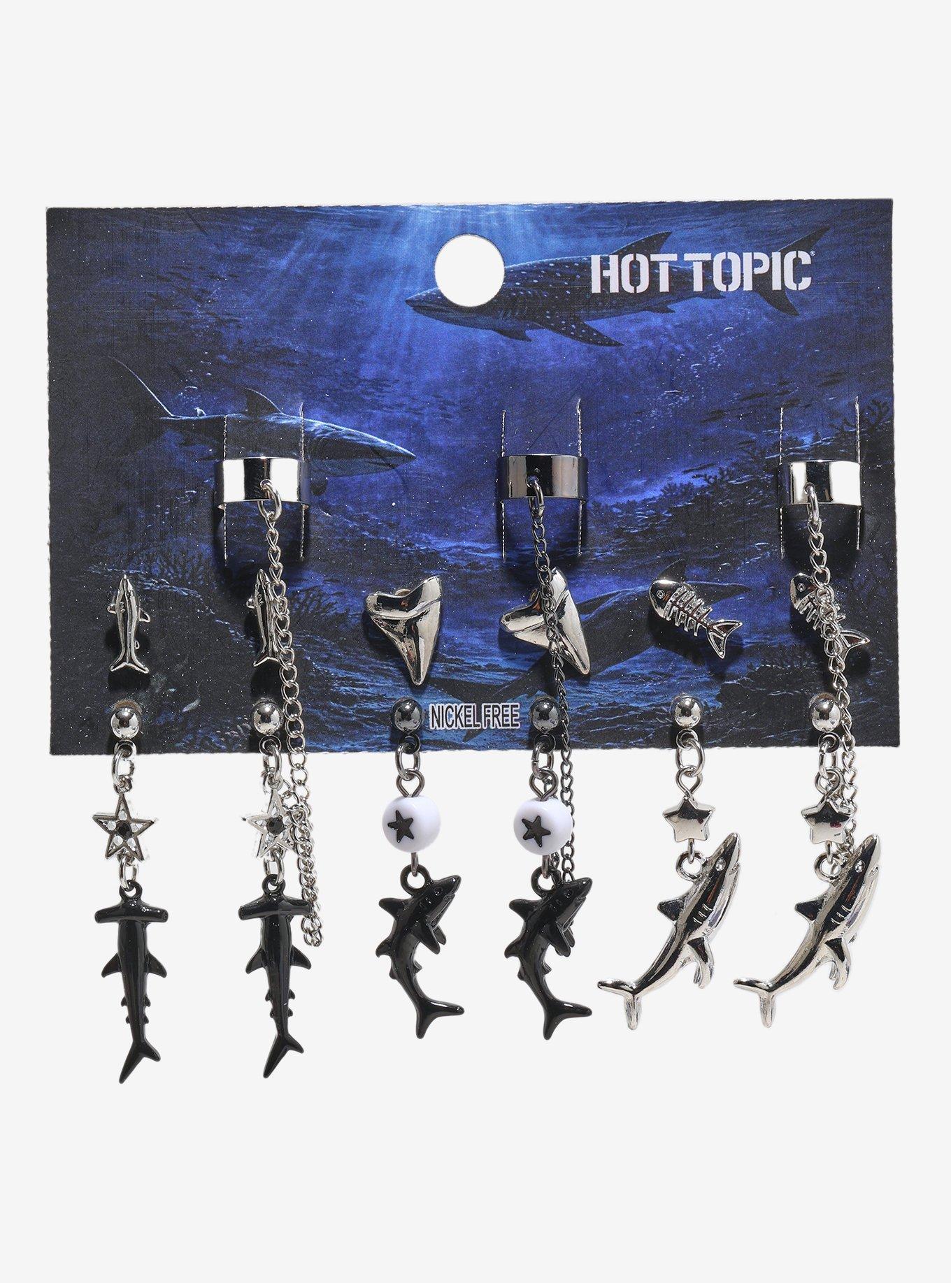 Shark Bone Cuff Earring Set, , hi-res