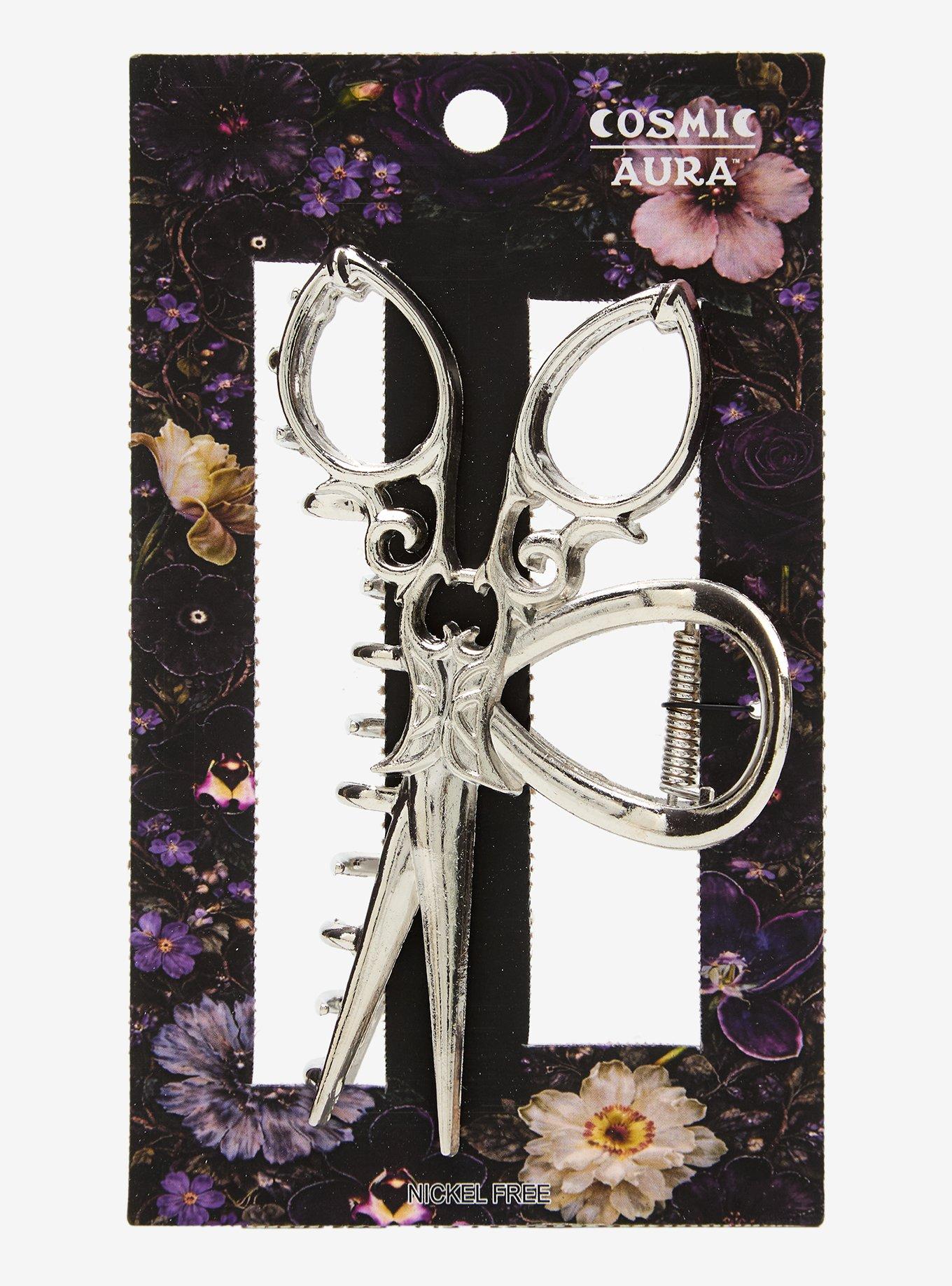 Cosmic Aura Ornate Vintage Scissors Claw Hair Clip, , hi-res