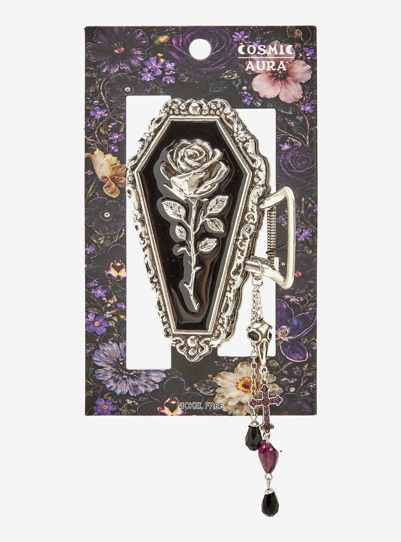 Cosmic Aura Rose Coffin Claw Hair Clip, , hi-res