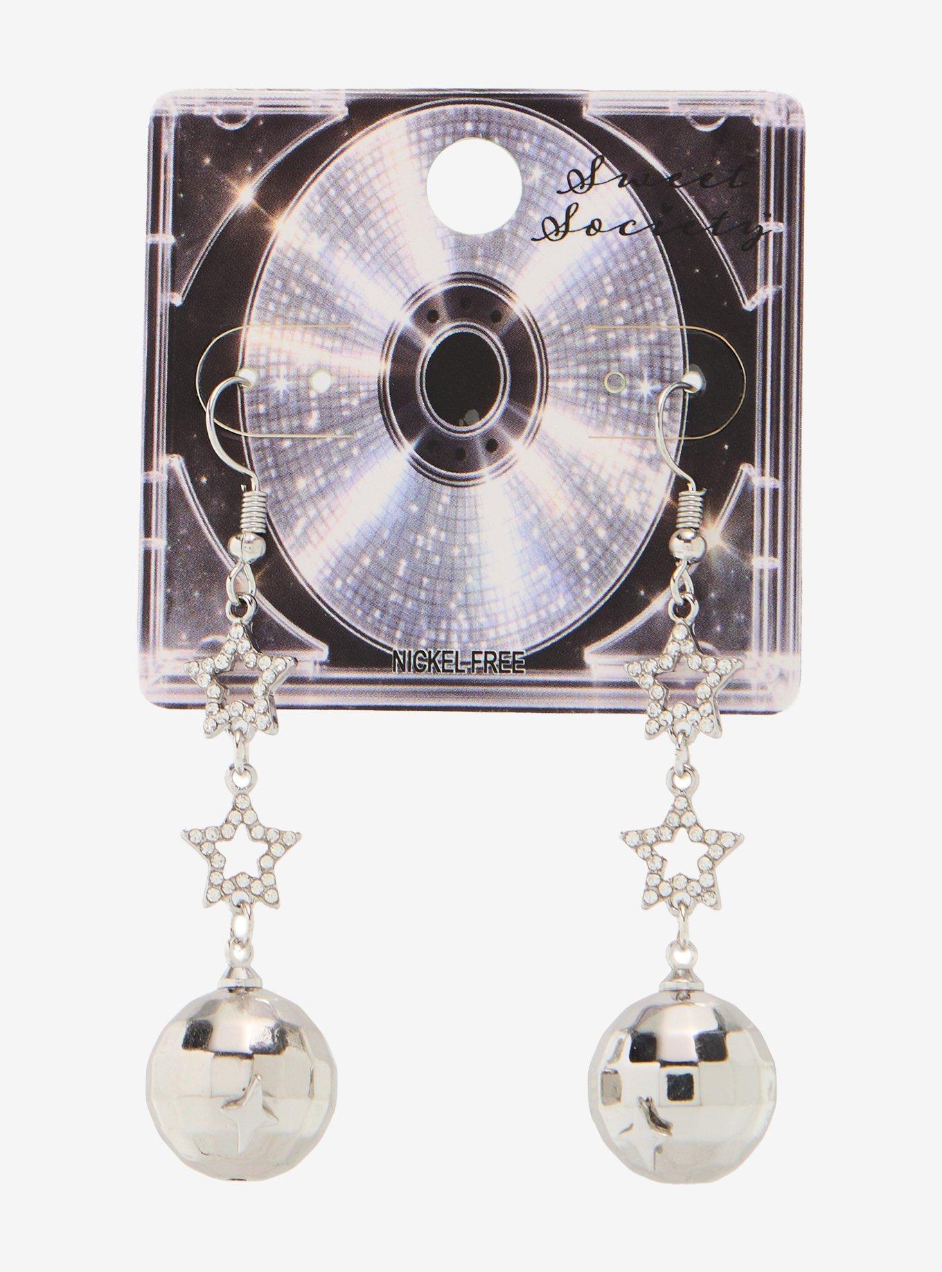Sweet Society Disco Ball Star Earrings, , hi-res