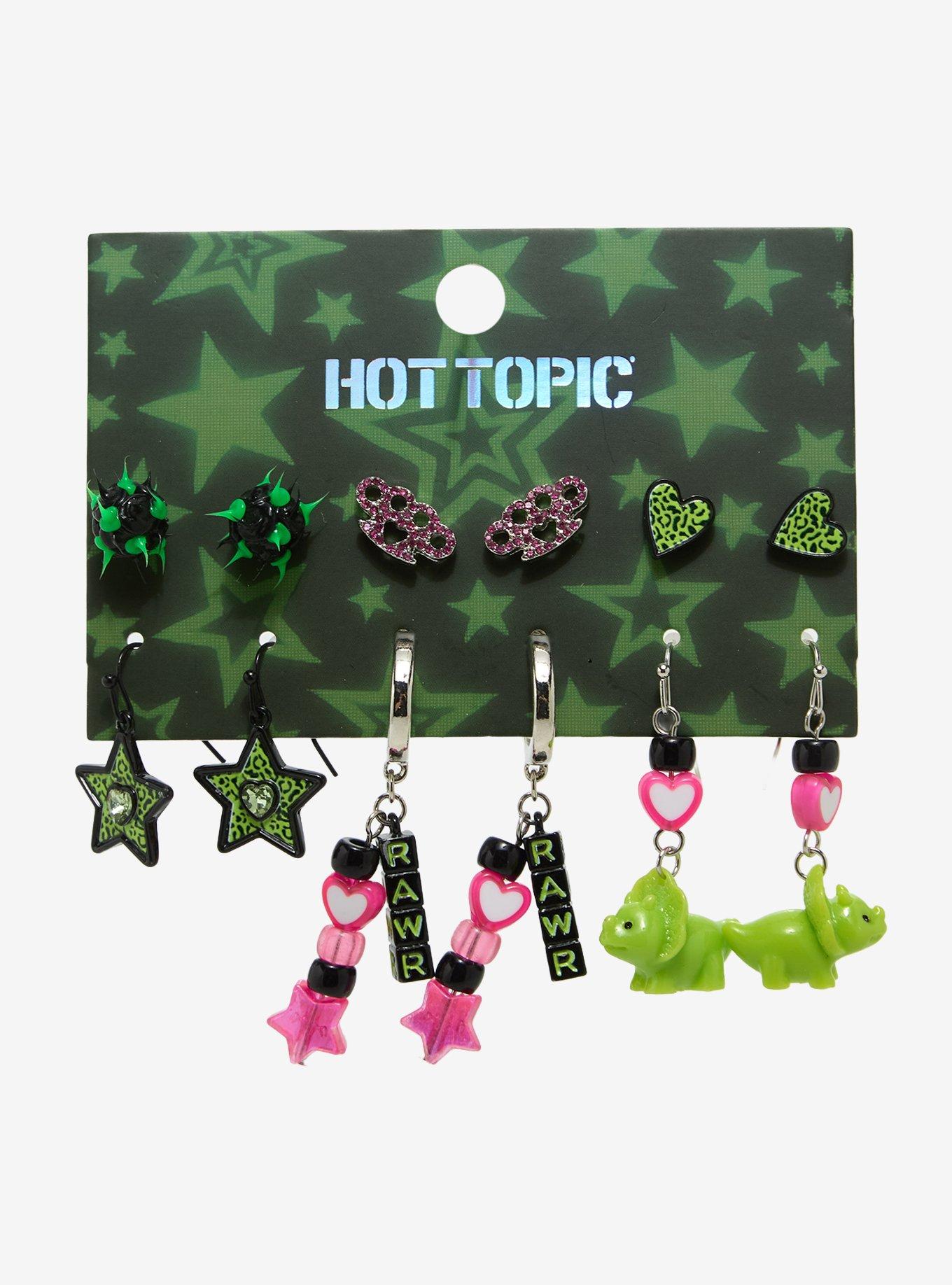 Dinosaur Rawr Emo Earring Set, , hi-res