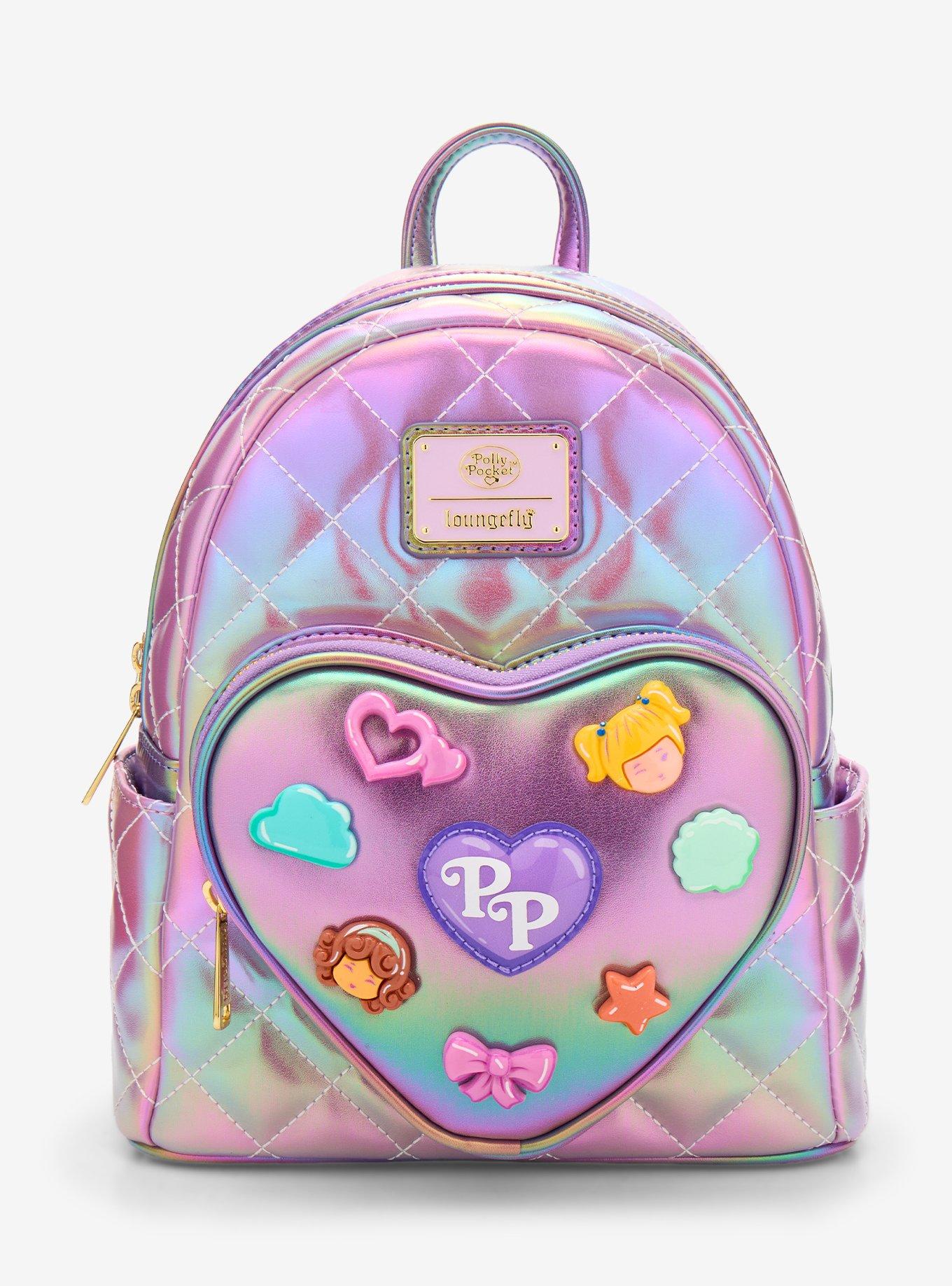 holographic mini backpack Justice Unicorn Clear  Officially licensed Disney merchandise Loungefly Polly Pocket Iridescent Quilted