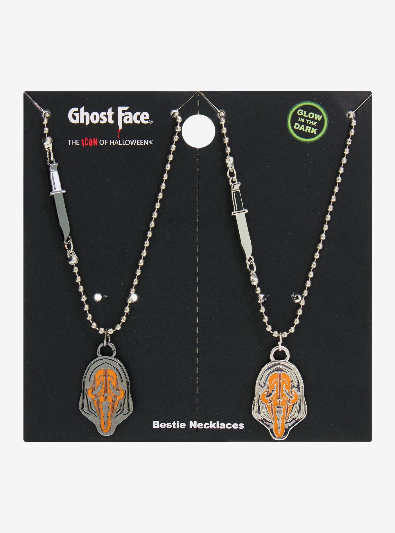 Ghost Face Glow-In-The-Dark Best Friend Necklace Set, , hi-res