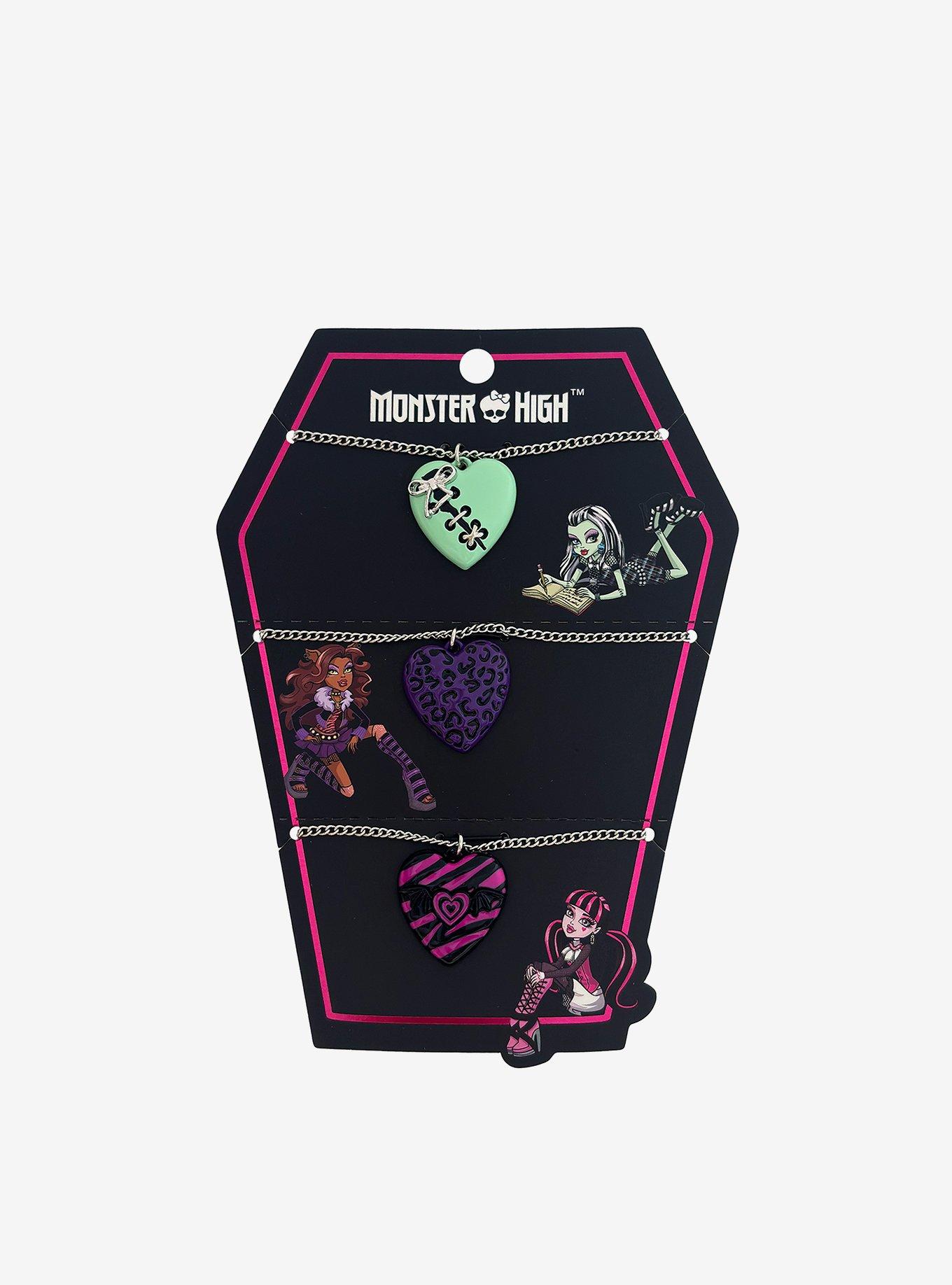 Monster High Frankie Stein Draculaura Clawdeen Wolf Necklace Set, , hi-res
