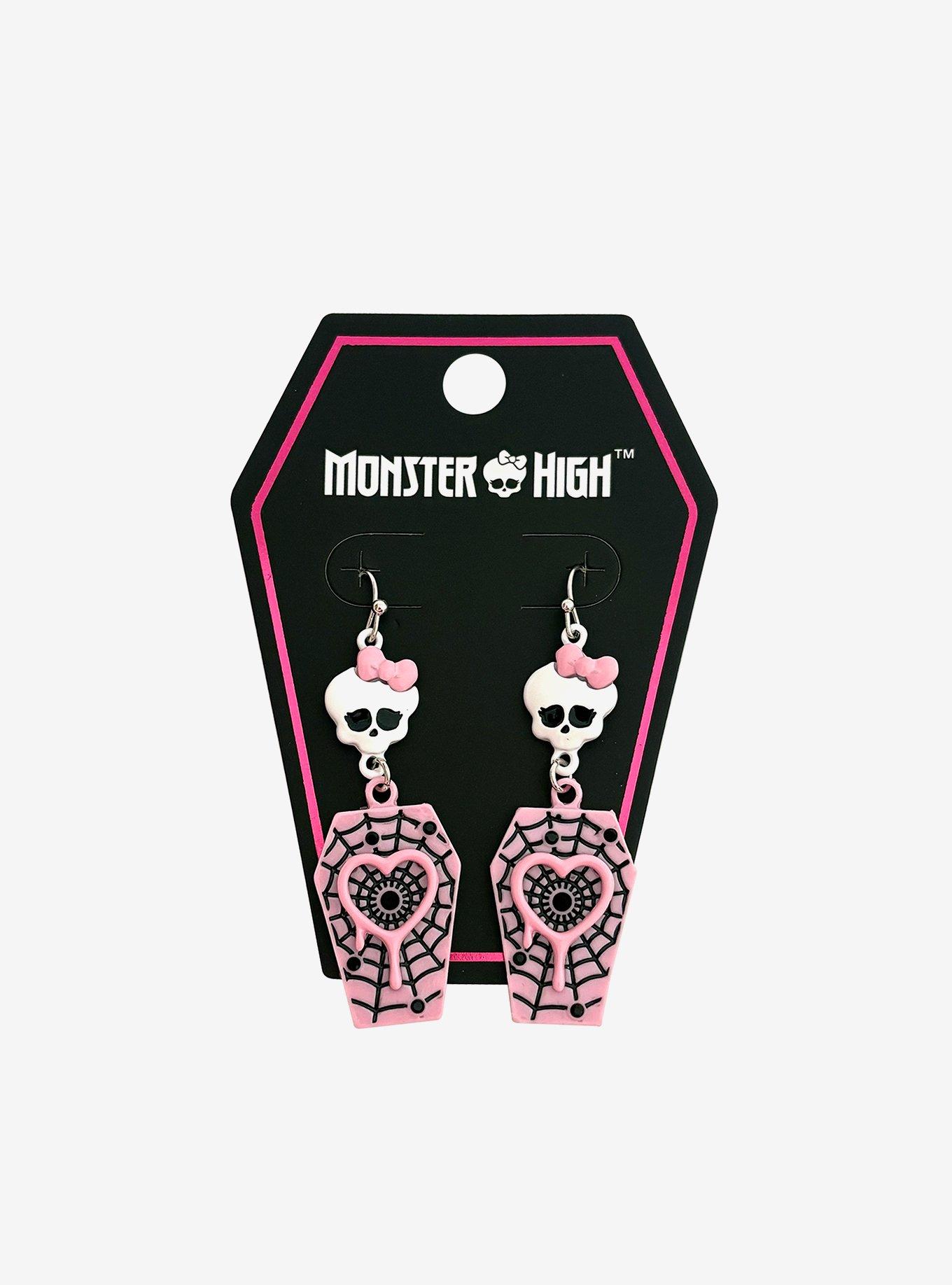 Monster High Pink Coffin Drop Earrings, , hi-res