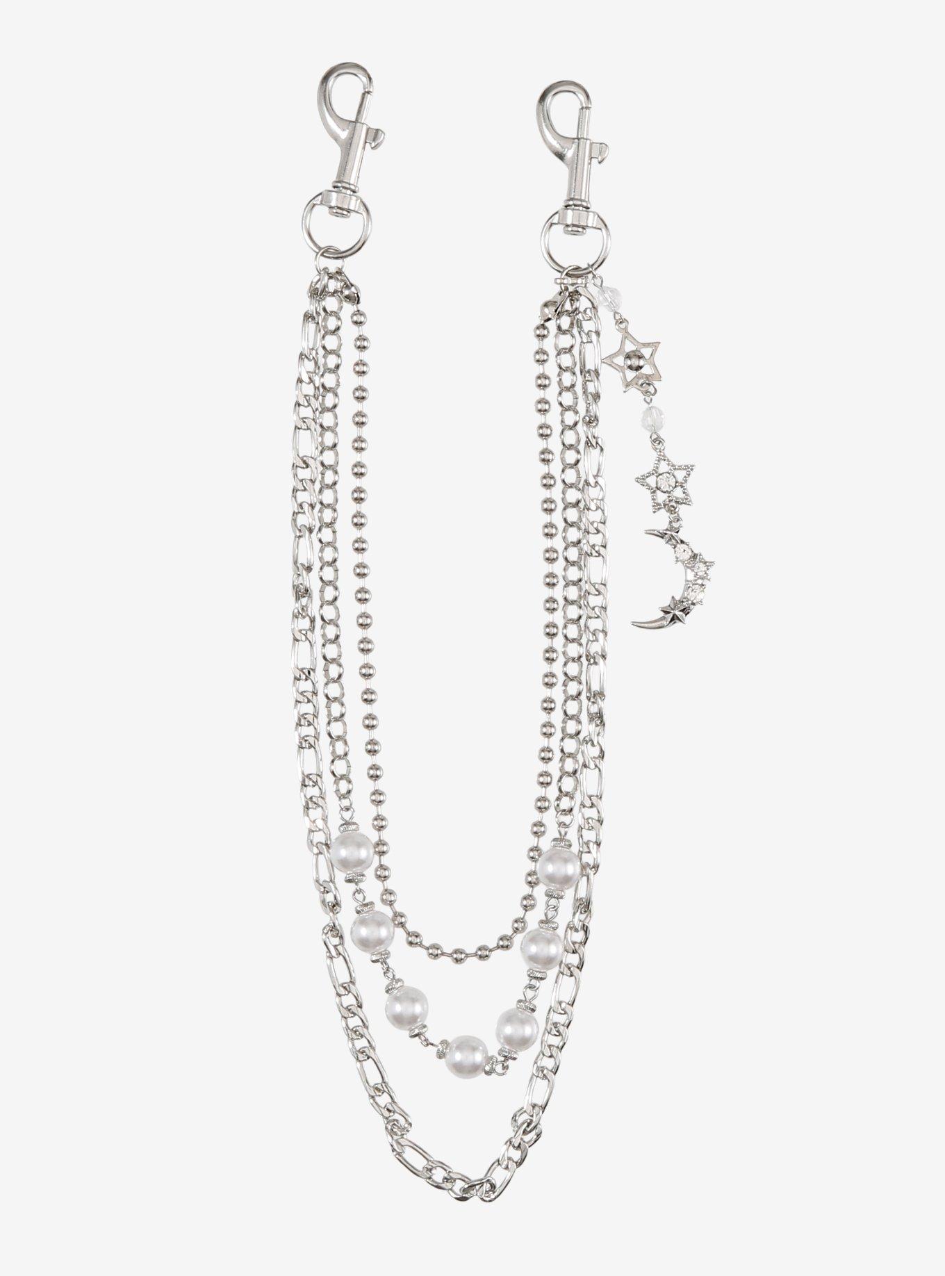 Celestial Pearl Drop 13 Inch, 15 Inch & 18 Inch Wallet Chain, , hi-res