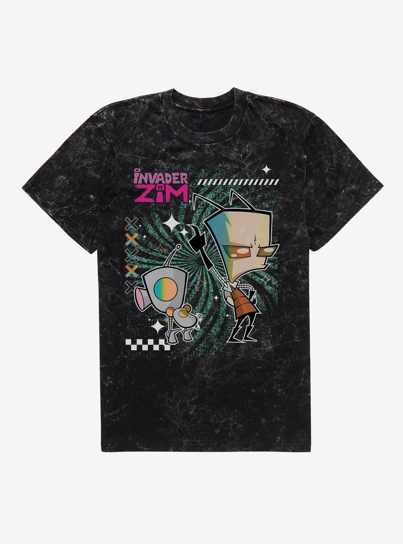 Invader Zim And GIR Dancing Mineral Wash T-Shirt