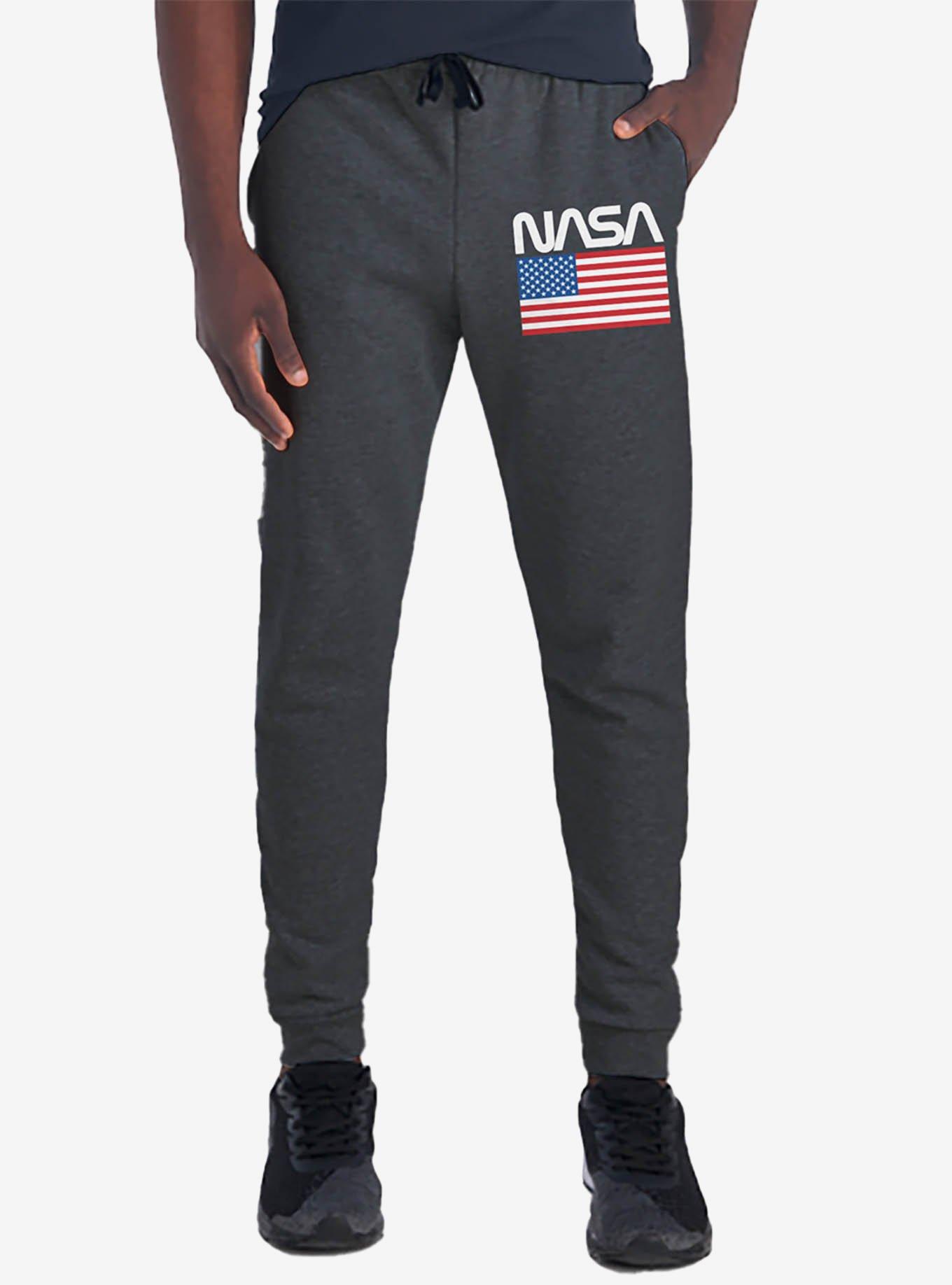 NASA American Flag Worm Logo Jogger Sweatpants, , hi-res