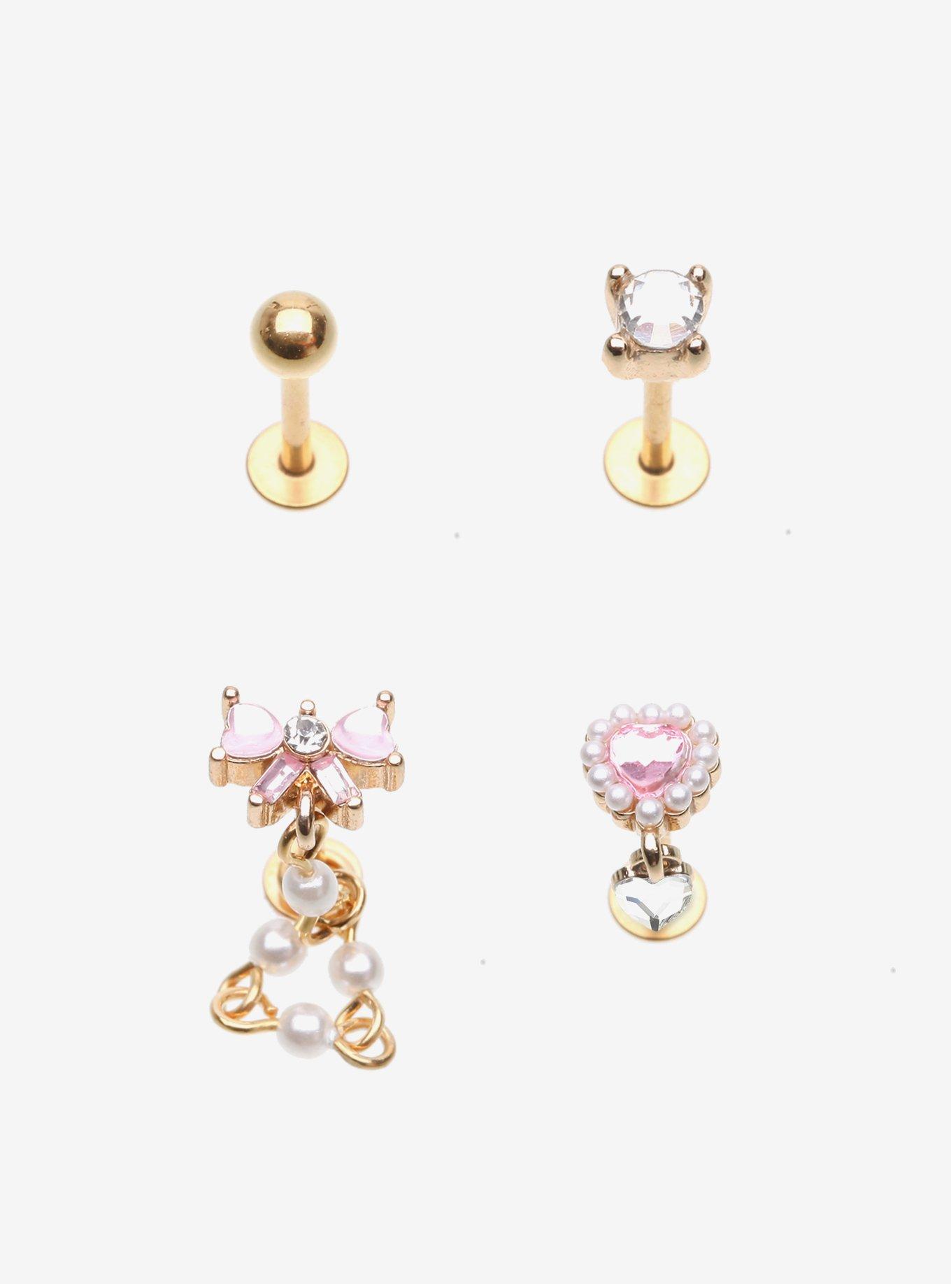 Steel Gold Coquette Labret 4 Pack, , hi-res