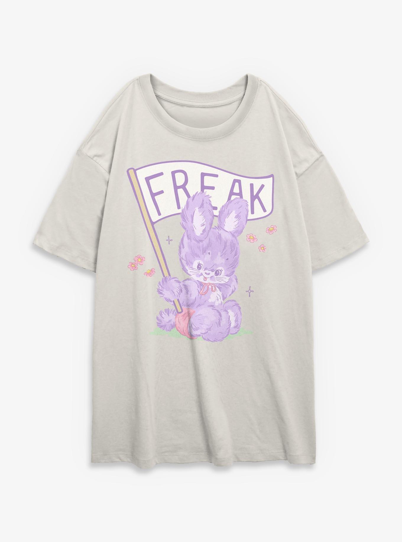 Wave That Freak Flag Floral Bunny Womens Oversized T-Shirt Box Lunch Exclusive