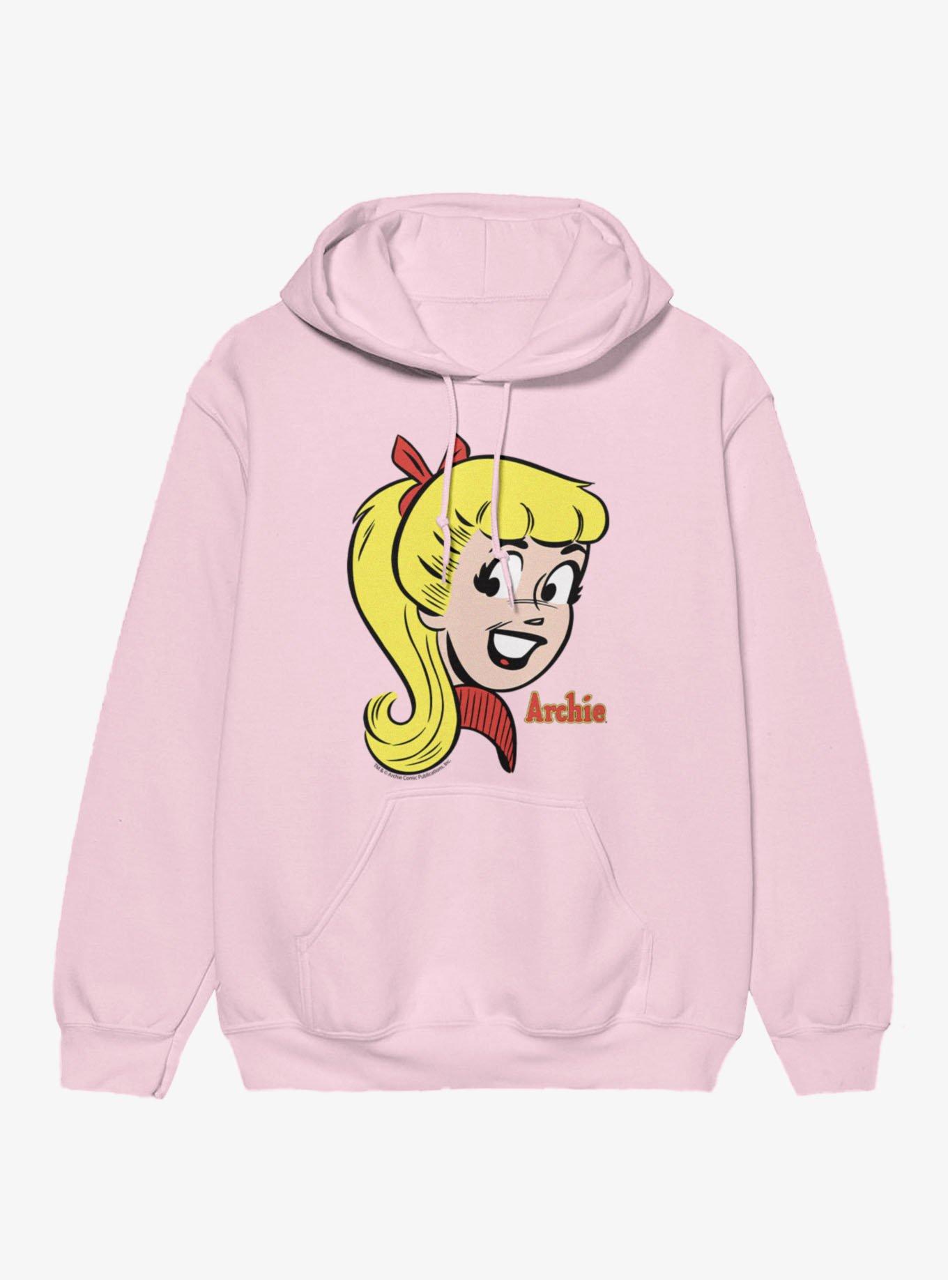 Archie Comics Big Face Betty Cooper Hoodie, LIGHT PINK, hi-res view 1