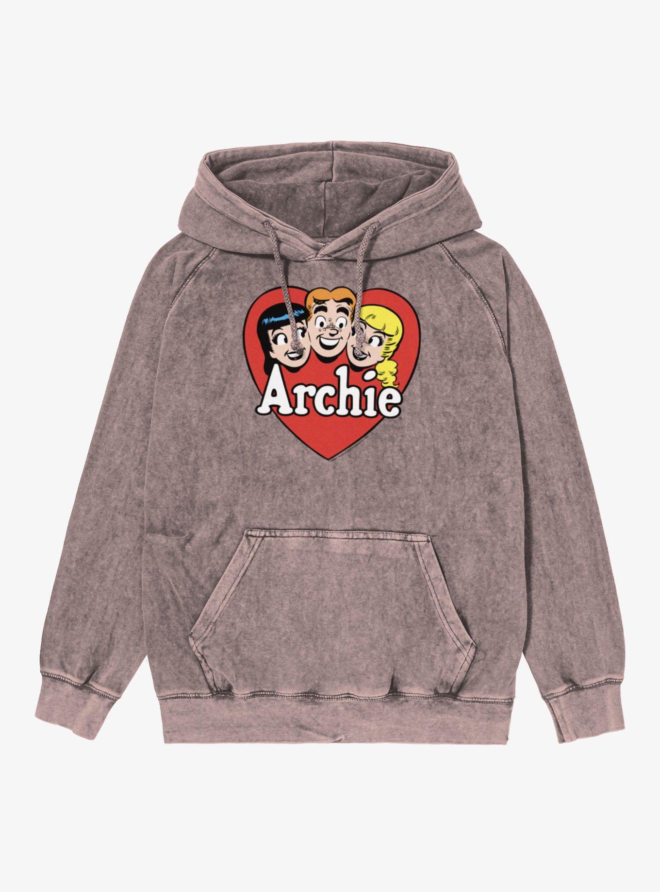 Archie Comics Heart Love Trio Mineral Wash Hoodie