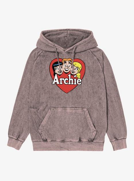 Archie Comics Heart Love Trio Mineral Wash Hoodie - PINK | BoxLunch