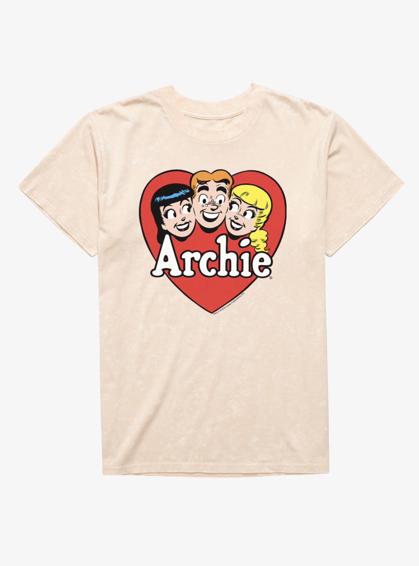 Archie Comics Heart Love Trio Mineral Wash T-Shirt, , hi-res