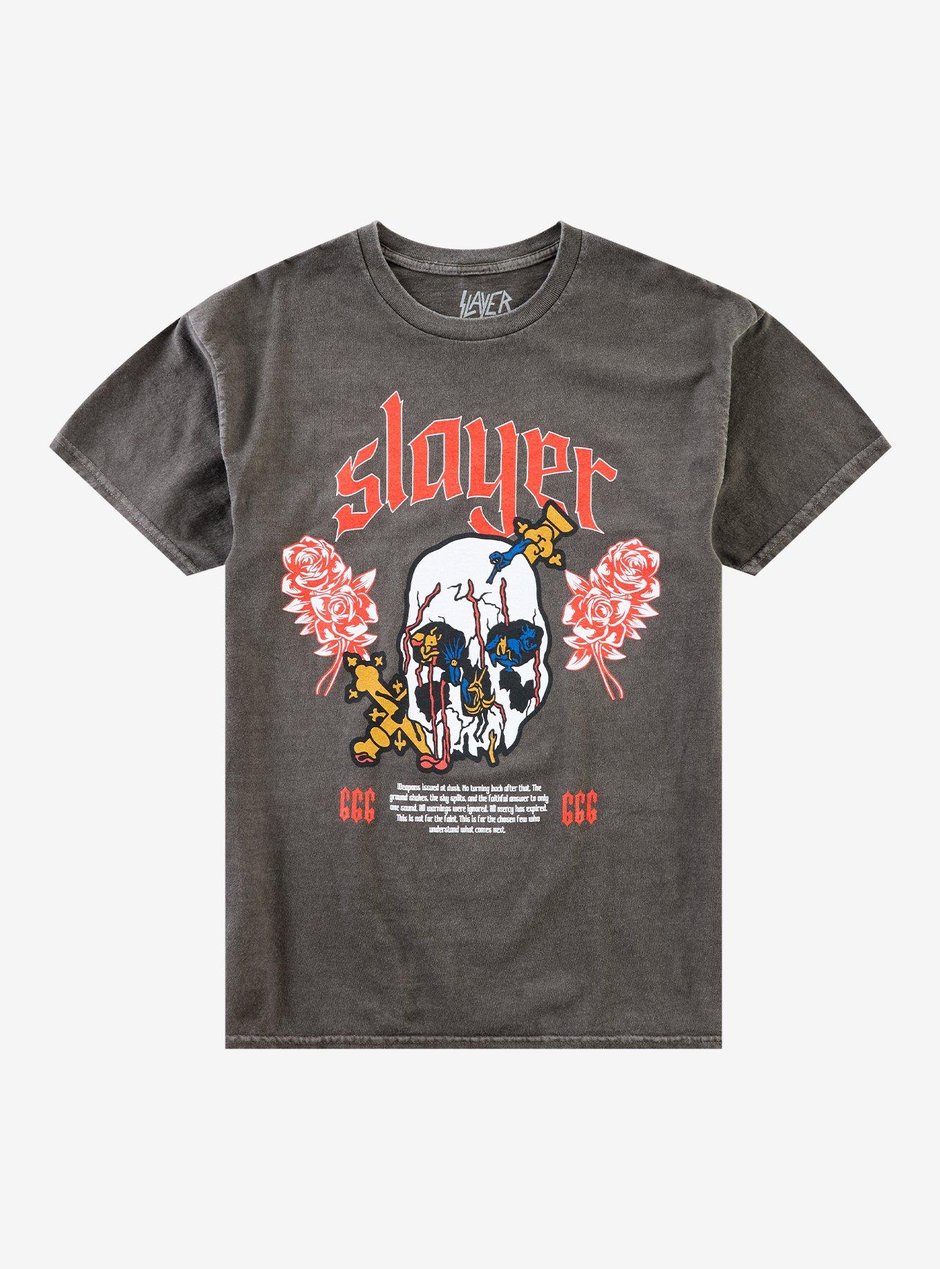 Slayer Rose Skull T-Shirt, , hi-res