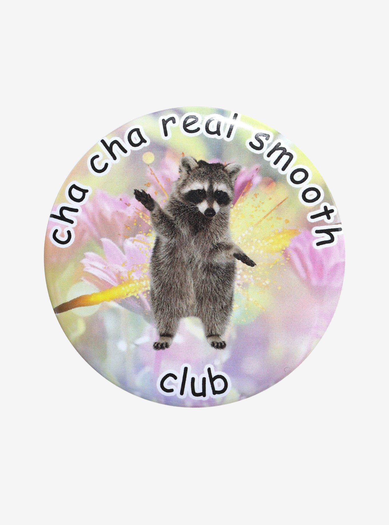 Raccoon Cha Cha 3 Inch Button, , hi-res