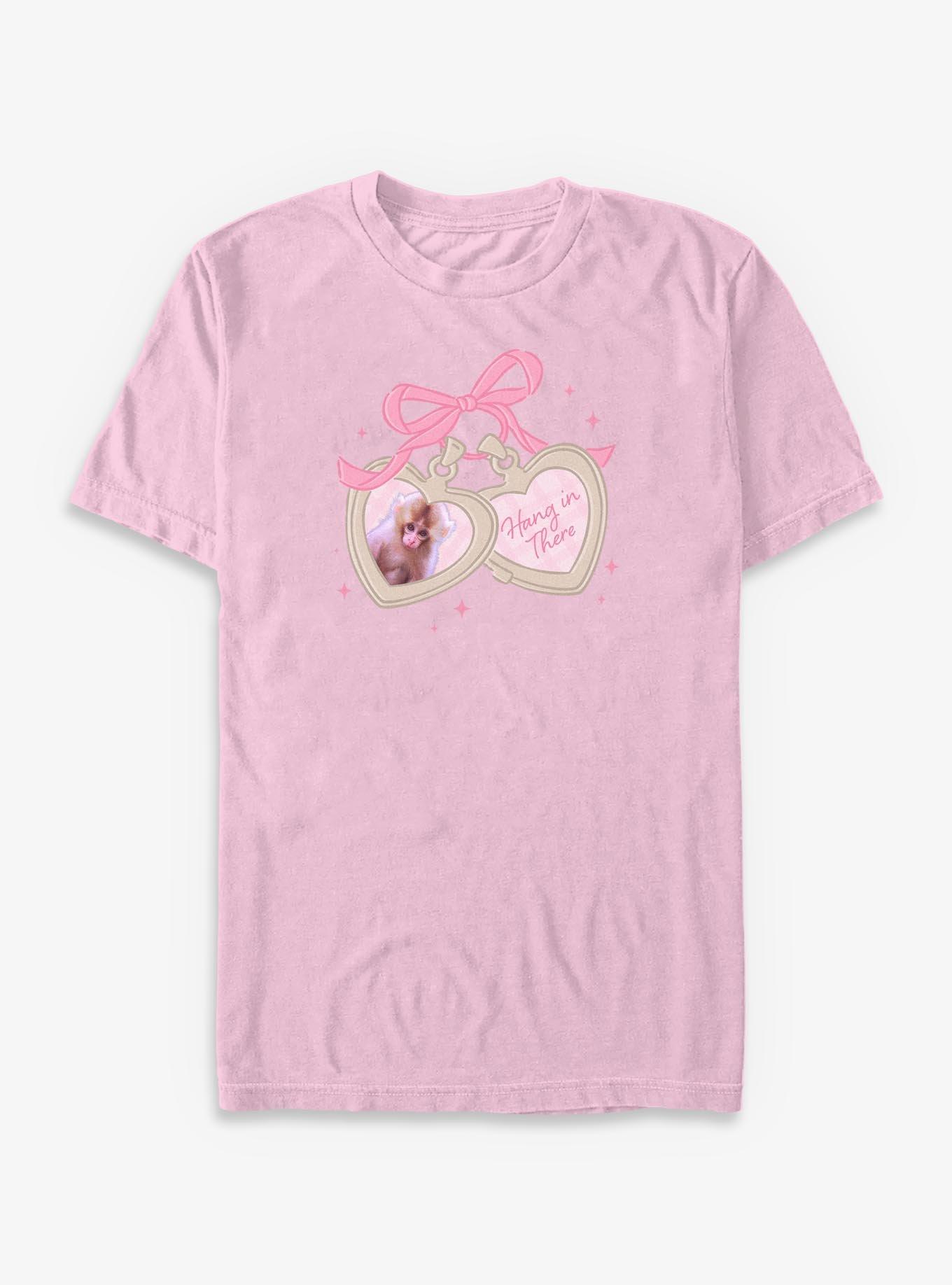 Hang In There Lonely Monkey Heart Locket Garment Dye T-Shirt