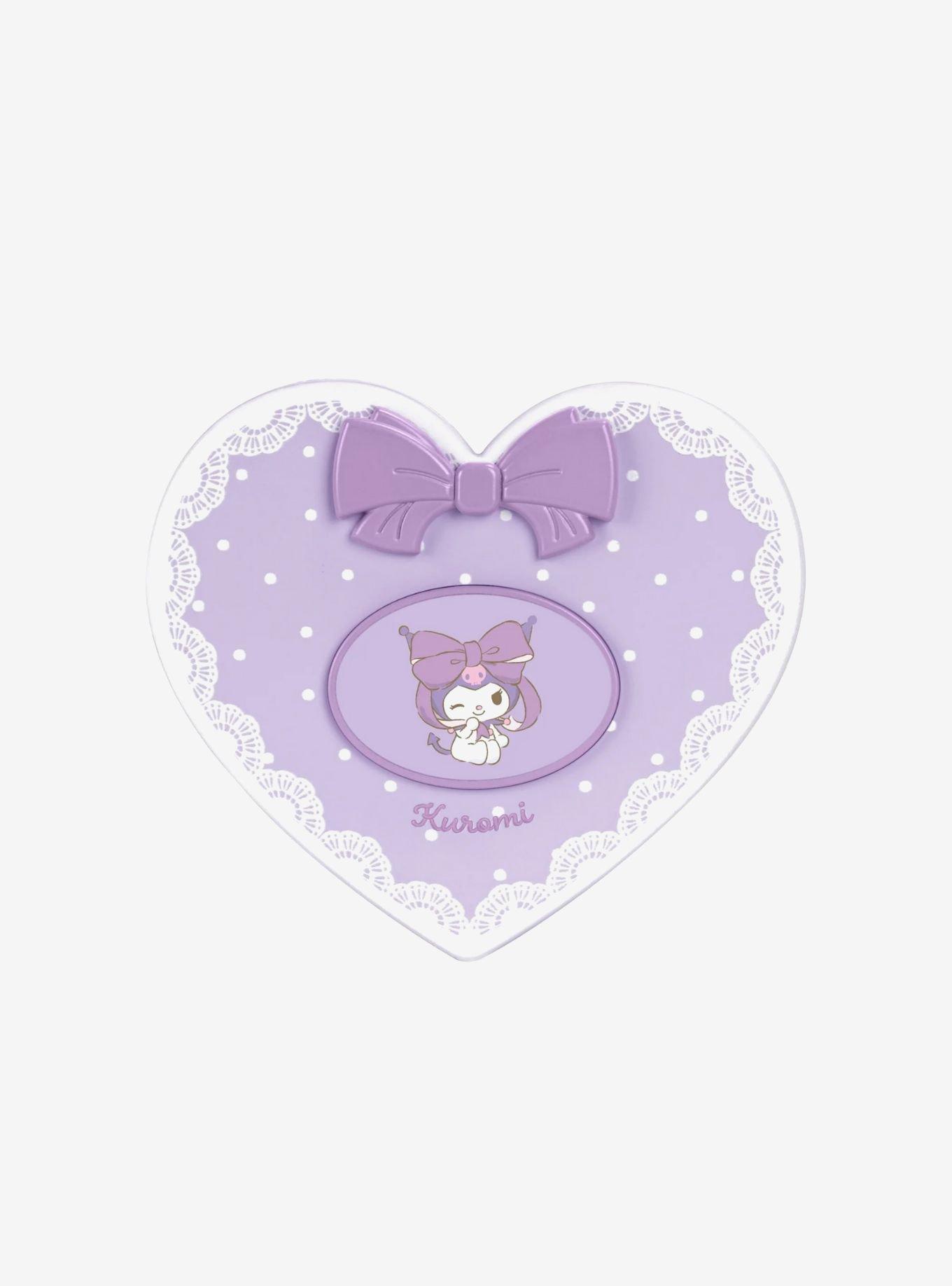Kuromi Lovely Ribbon LED Heart Compact Mirror, , hi-res