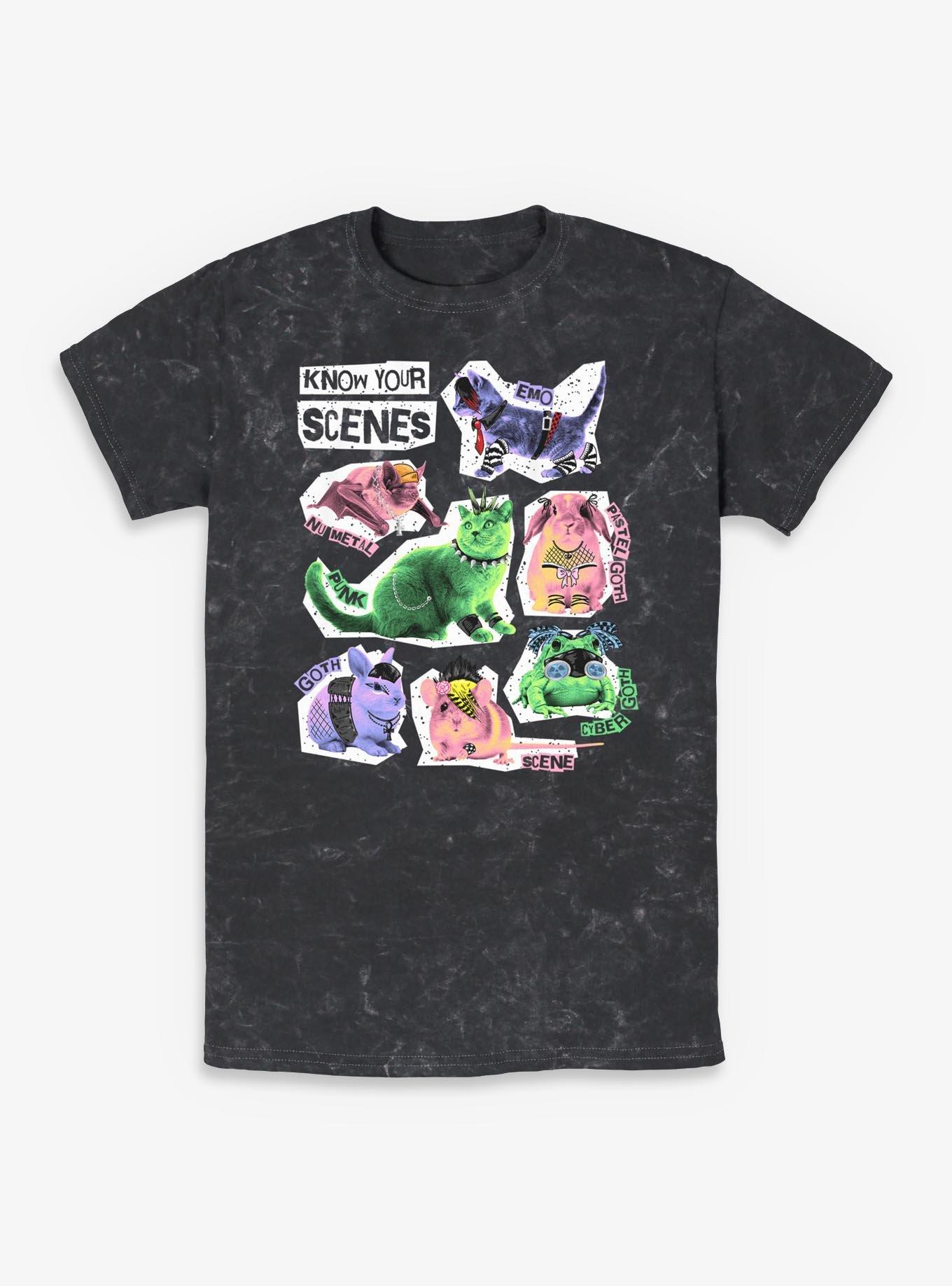 Know Your Scene Cute Punk Animal Chart Mineral Wash T-Shirt Box Lunch Exclusive, , hi-res