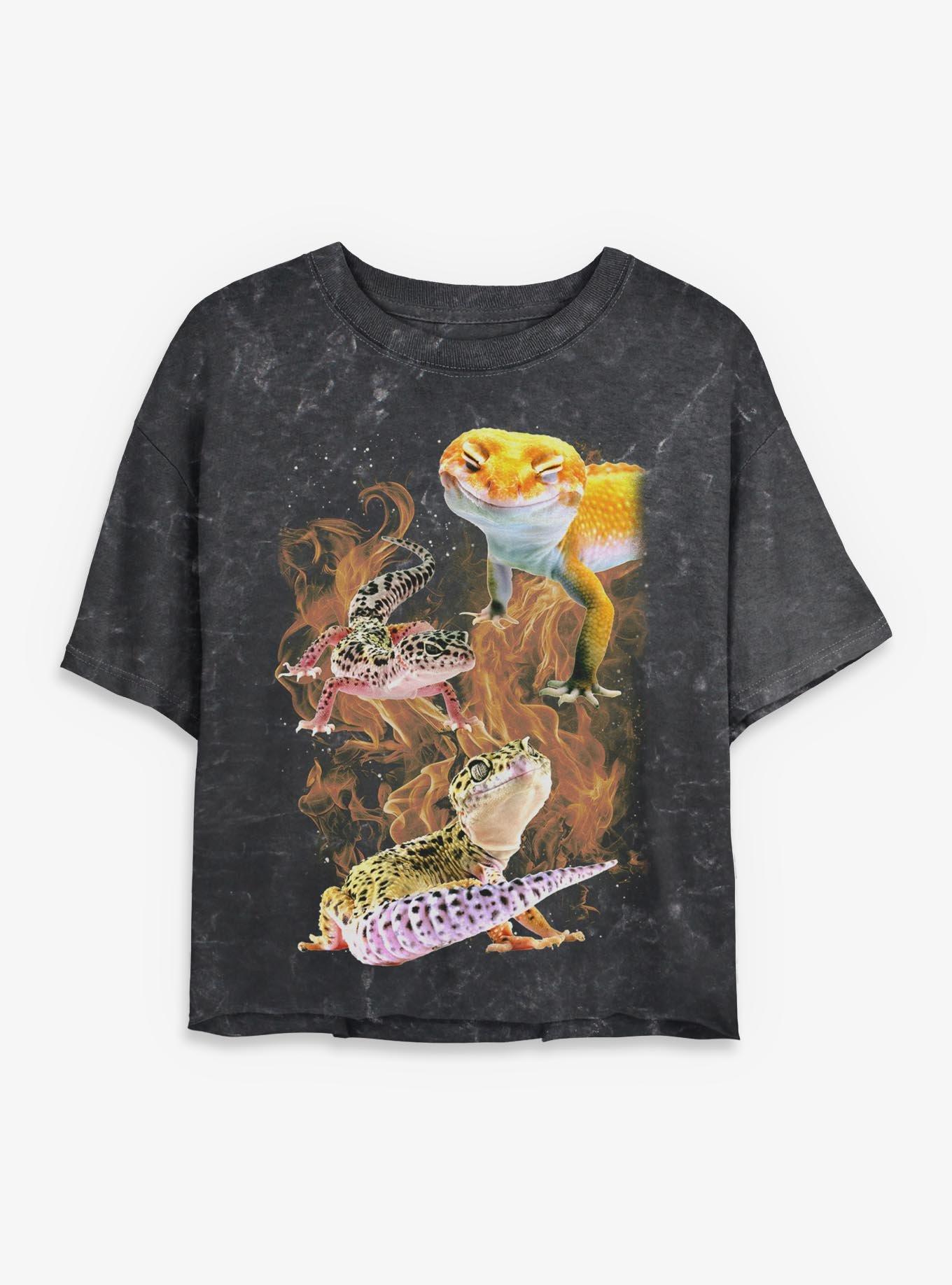 Bizarre Flaming Lizards Mineral Wash Womens Crop T-Shirt Box Lunch Exclusive, , hi-res