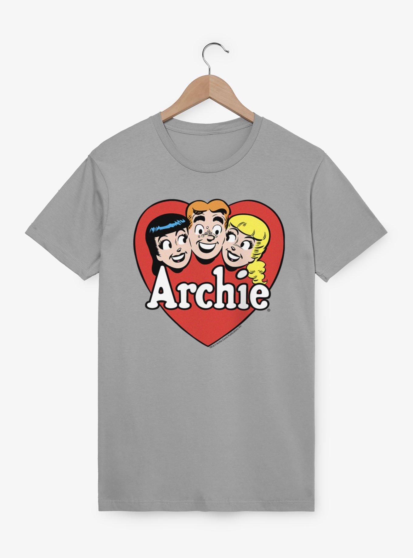 Archie Comics Heart Love Trio T-Shirt, LIGHT GREY, hi-res view 1