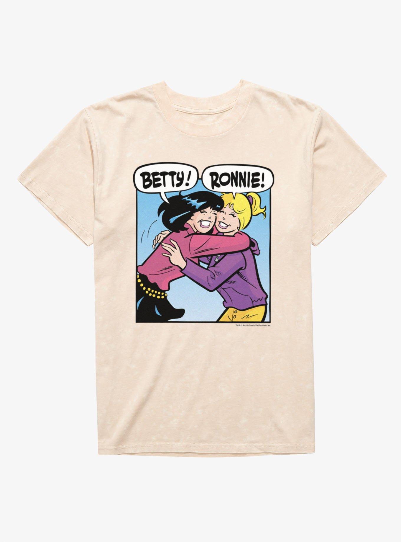 Archie Comics Betty And Ronnie Hug Mineral Wash T-Shirt, , hi-res