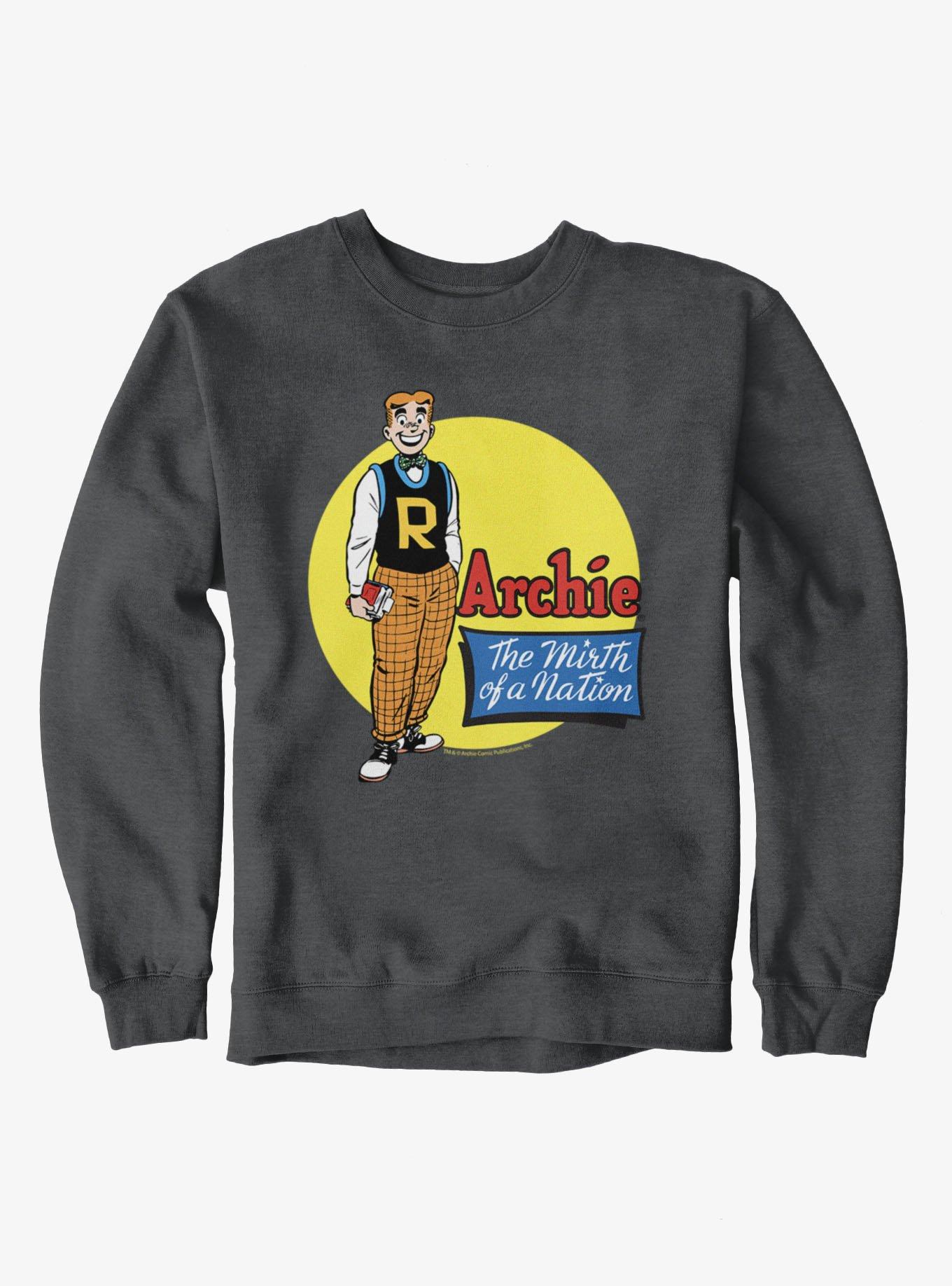 Archie Comics The Mirth Of A Nation Sweatshirt, DARK HEATHER, hi-res view 1