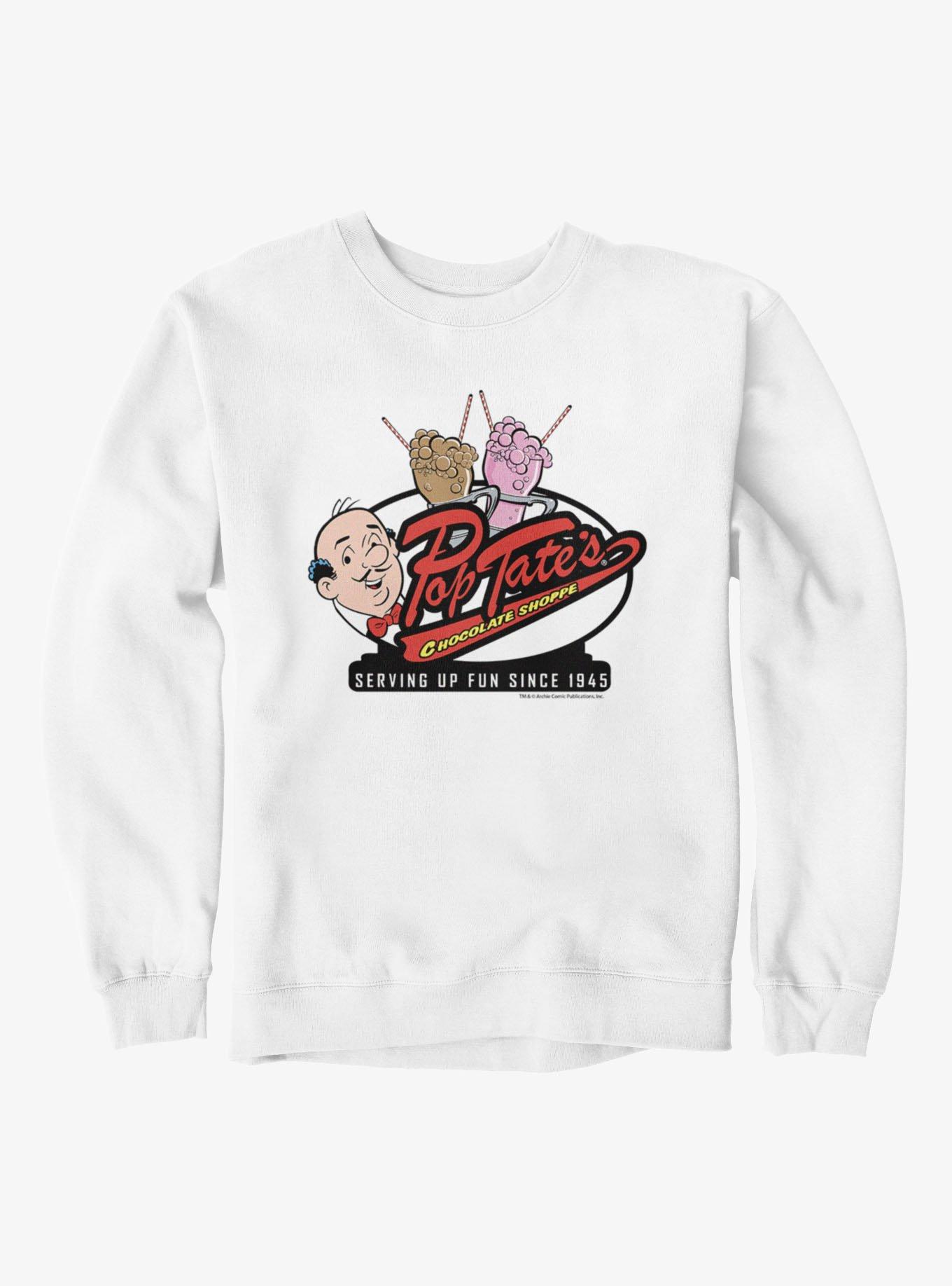 Archie Comics Pop Tates Chocolate Shoppe Sweatshirt, WHITE, hi-res view 1