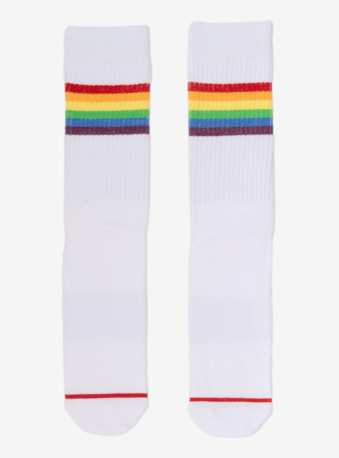 Rainbow Varsity Crew Socks, , hi-res