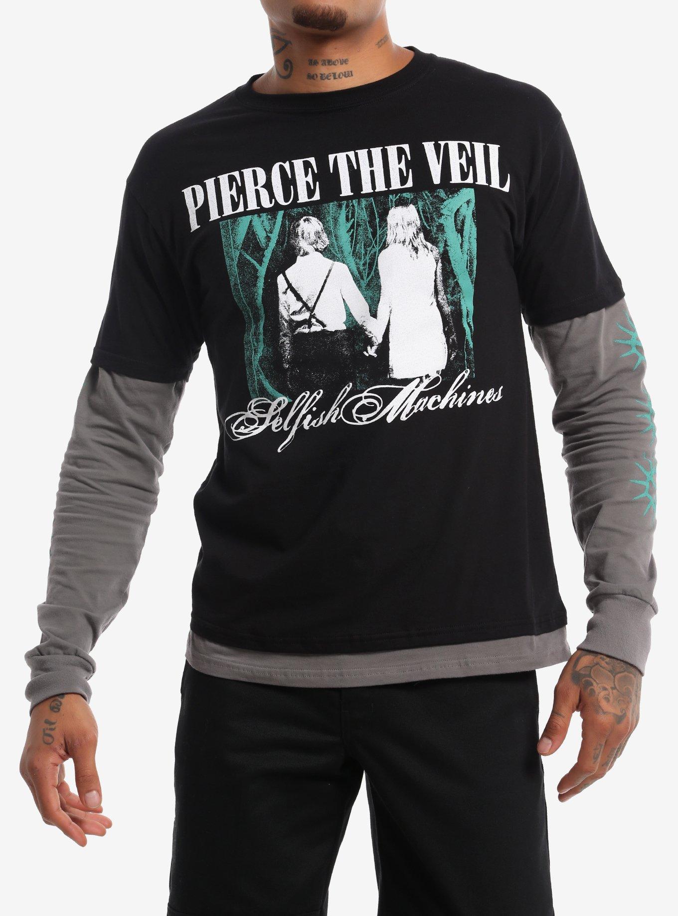 MARINE SERRE Pierce The Veil 再構築　長袖　Tシャツ Pierce The Veil Selfish Machines Twofer Long-Sleeve T-Shirt | Hot