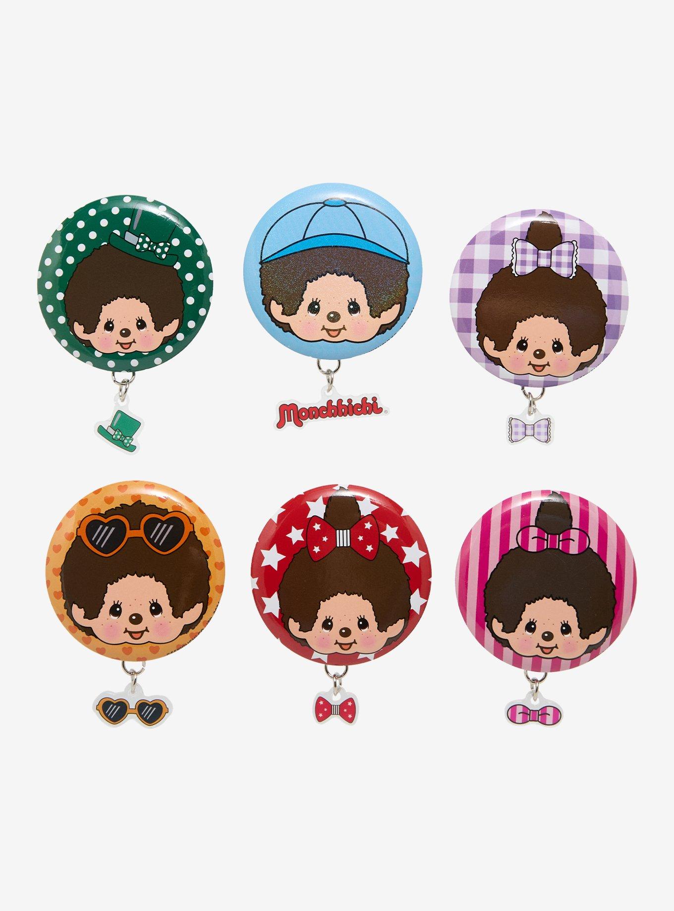 Whatever! Makes You Happy x Monchhichi Blind Bag Button Pin with Charm, , hi-res