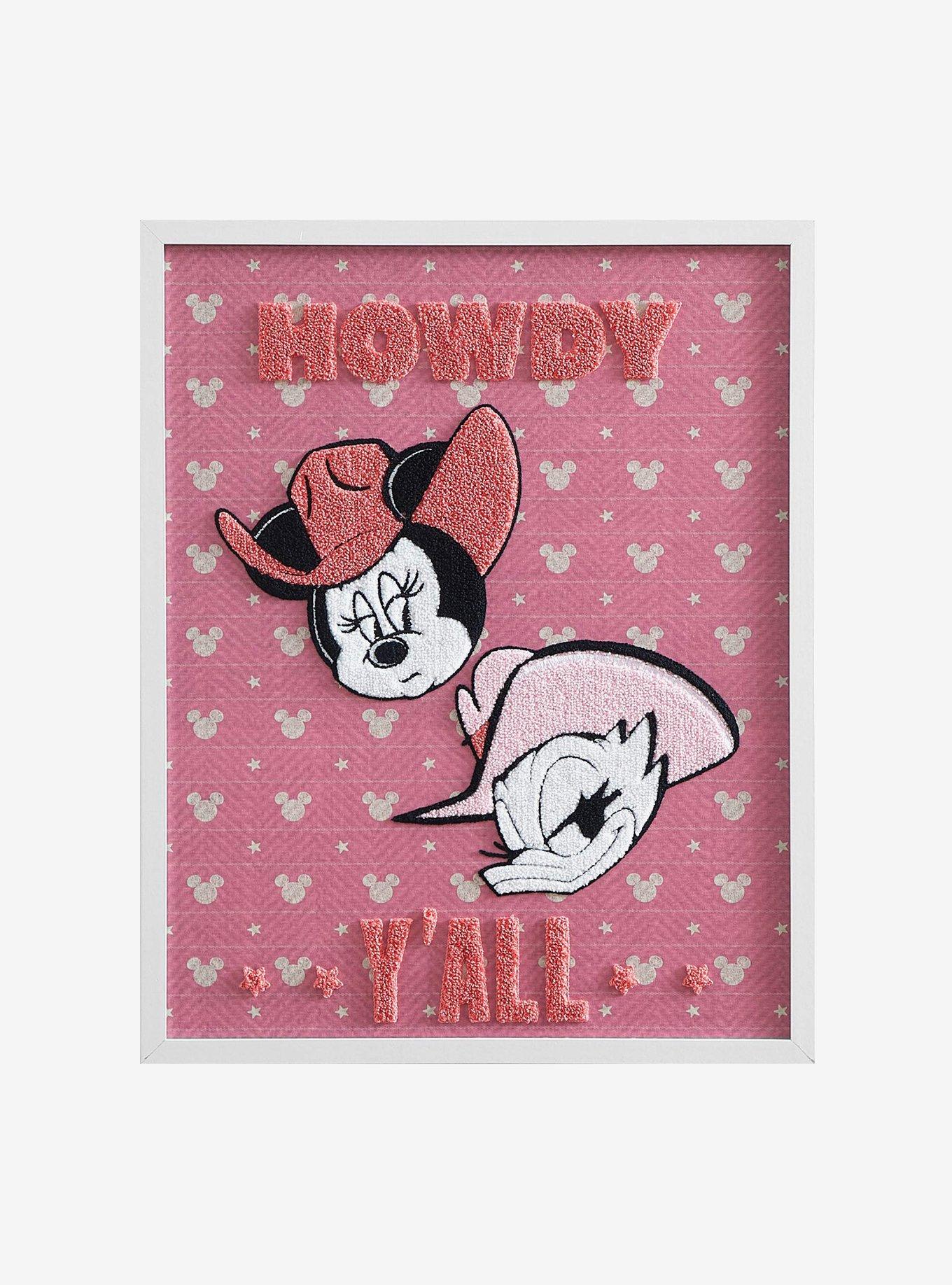 Disney Minnie Mouse & Daisy Duck Western Tufted Wall Art Framed, , hi-res