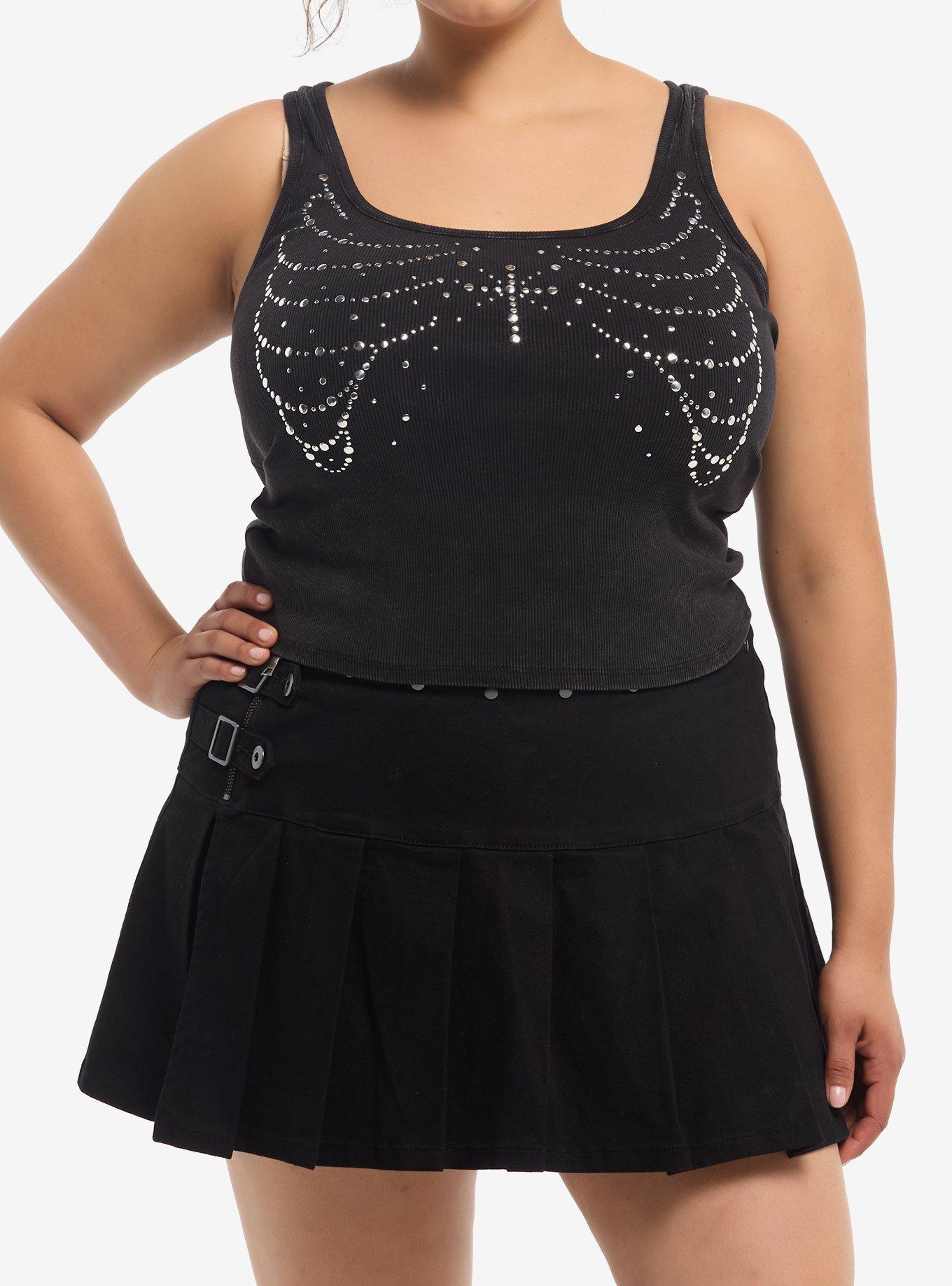 SOCIALCOLLISION Social Collision Stud Rib Cage Crop Girls Tank Top Plus Size