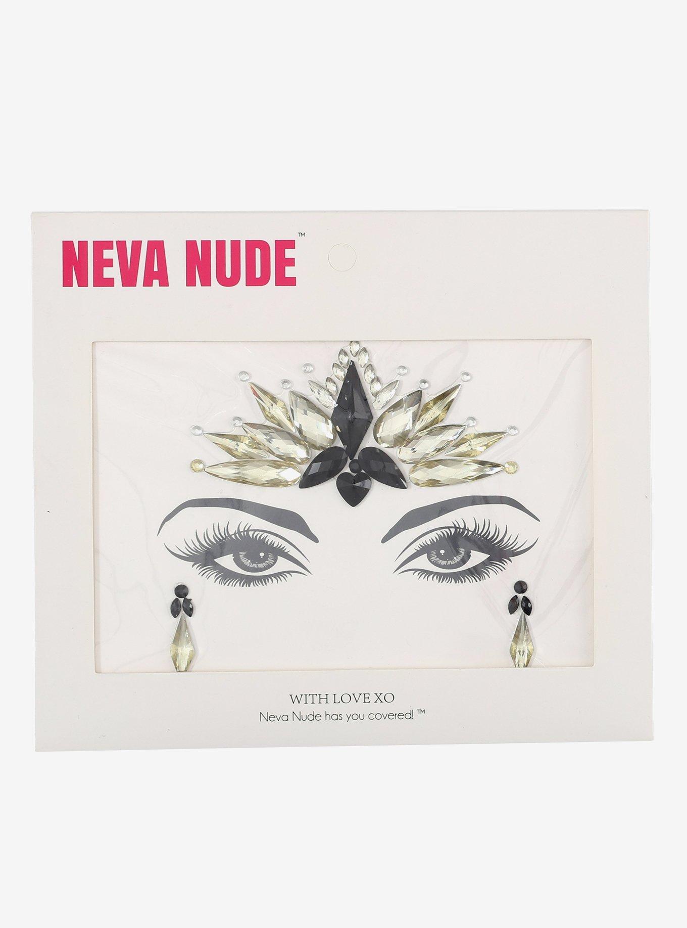 Neva Nude Black & Yellow Gem Face Jewels, , hi-res