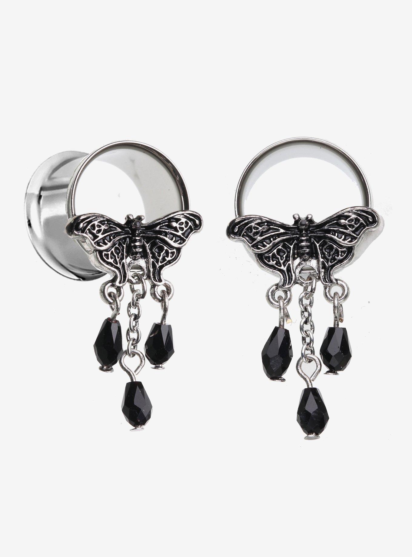 Steel Silver Moth Dangle Plug 2 Pack, , hi-res