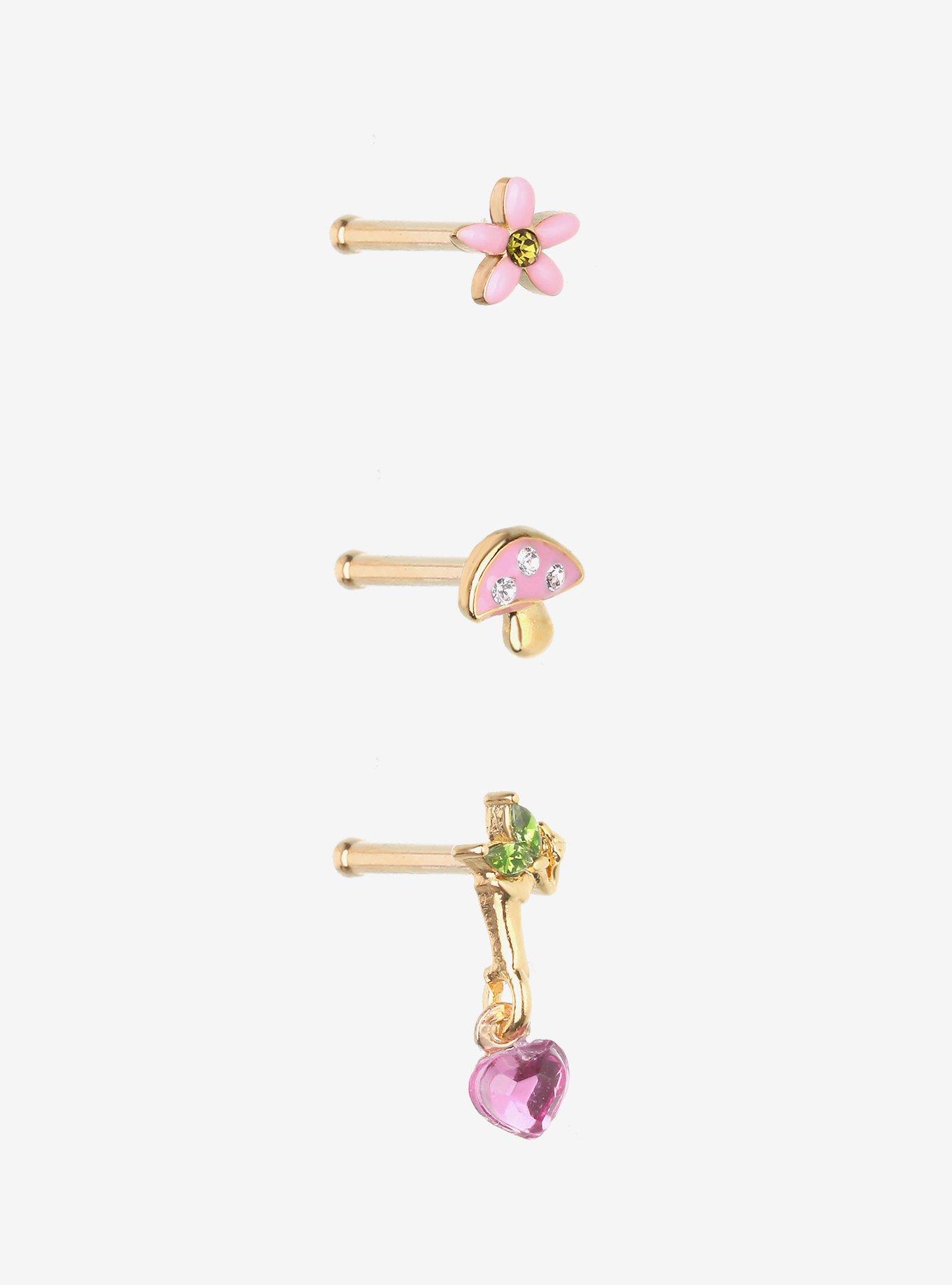 Steel Pink Fairy Nose Stud 3 Pack, , hi-res