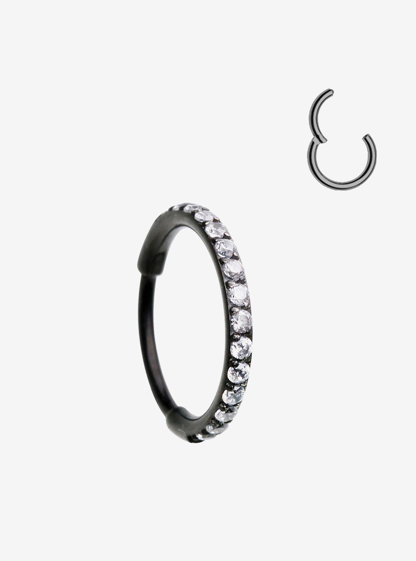 Steel Black Bling Hinged Clicker, , hi-res