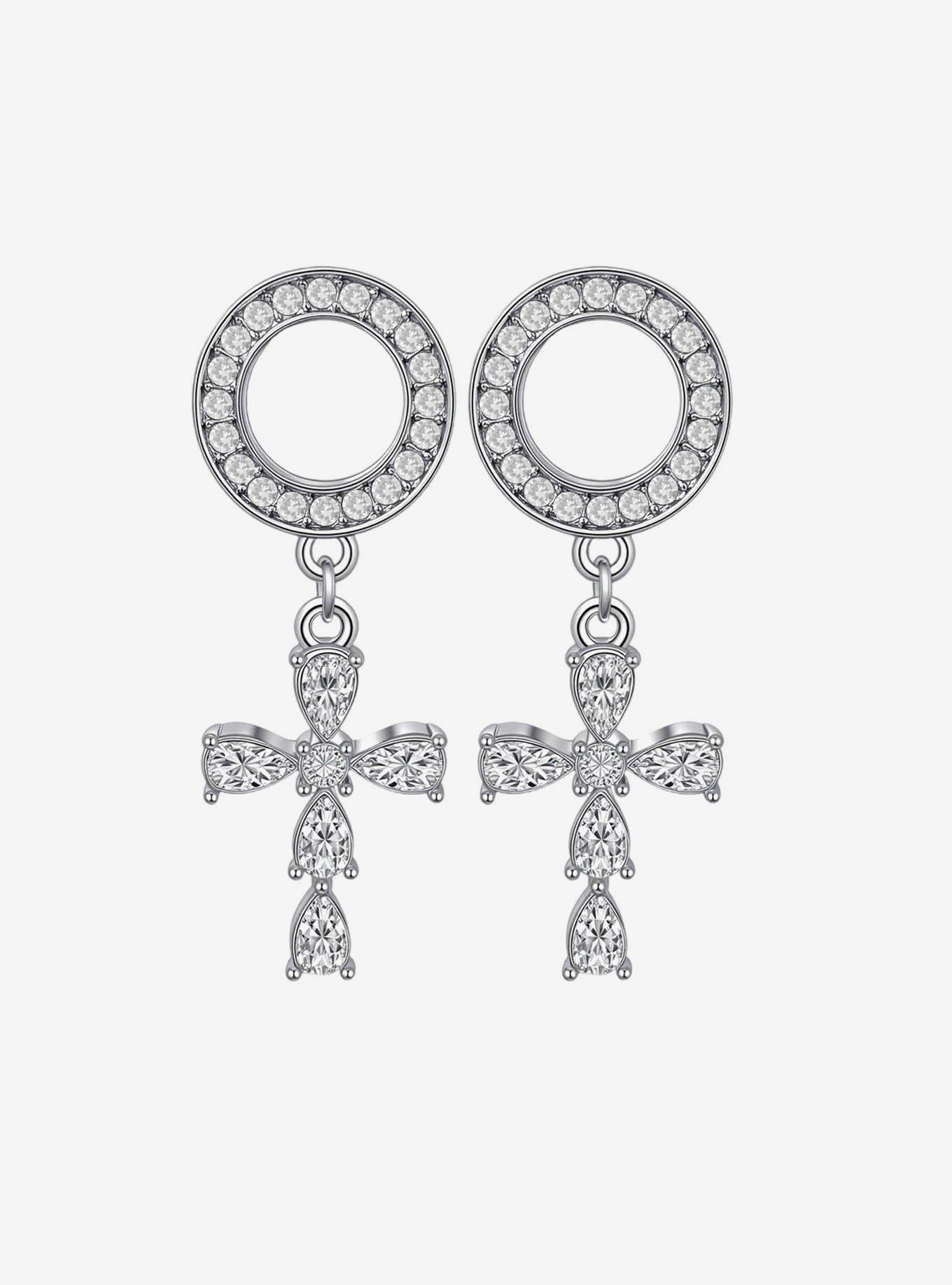 Steel Bling Cross Eyelet Plug 2 Pack, , hi-res