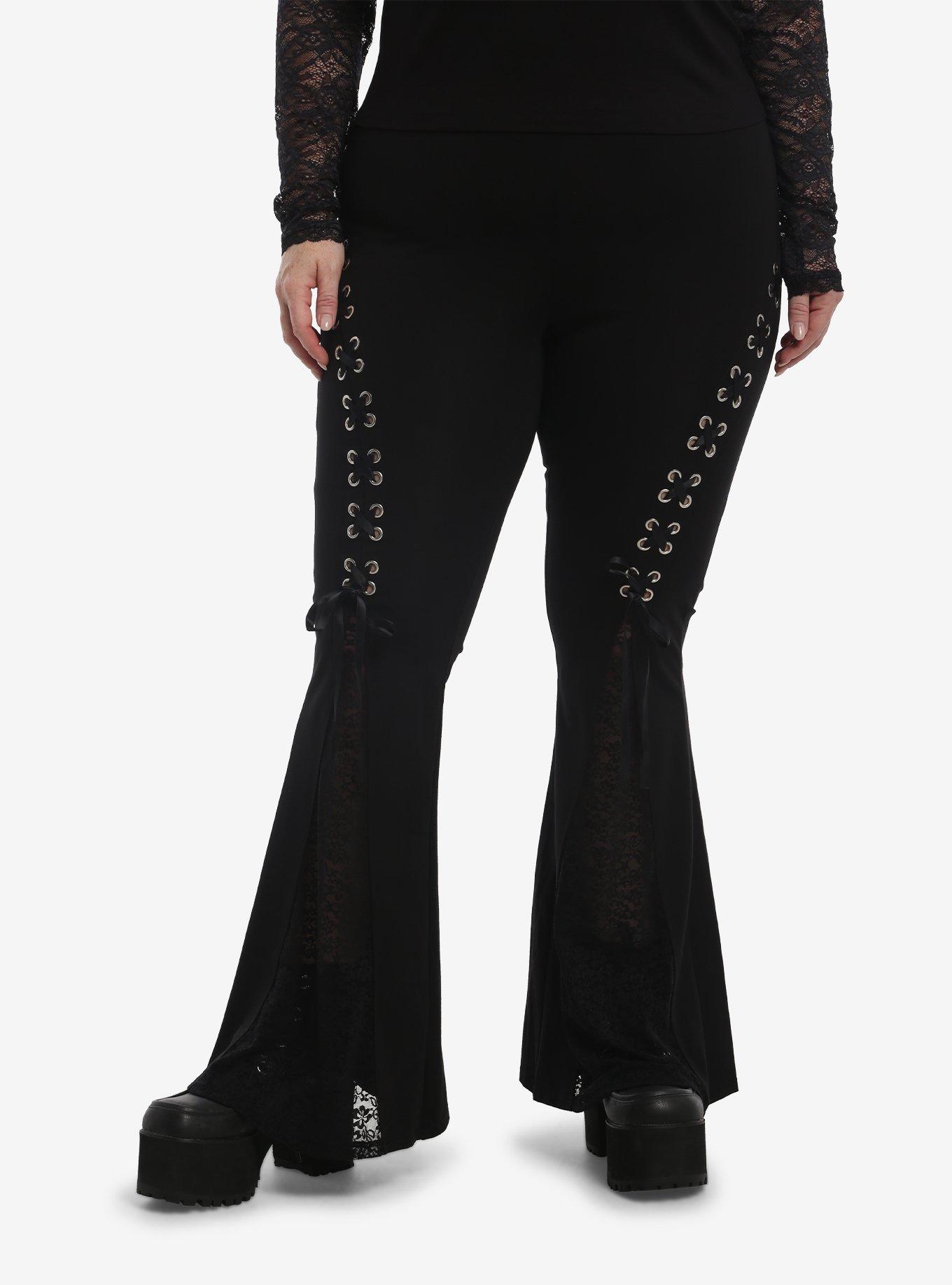 COSMICAURA Cosmic Aura Lace-Up Godet Flare Pants Plus Size