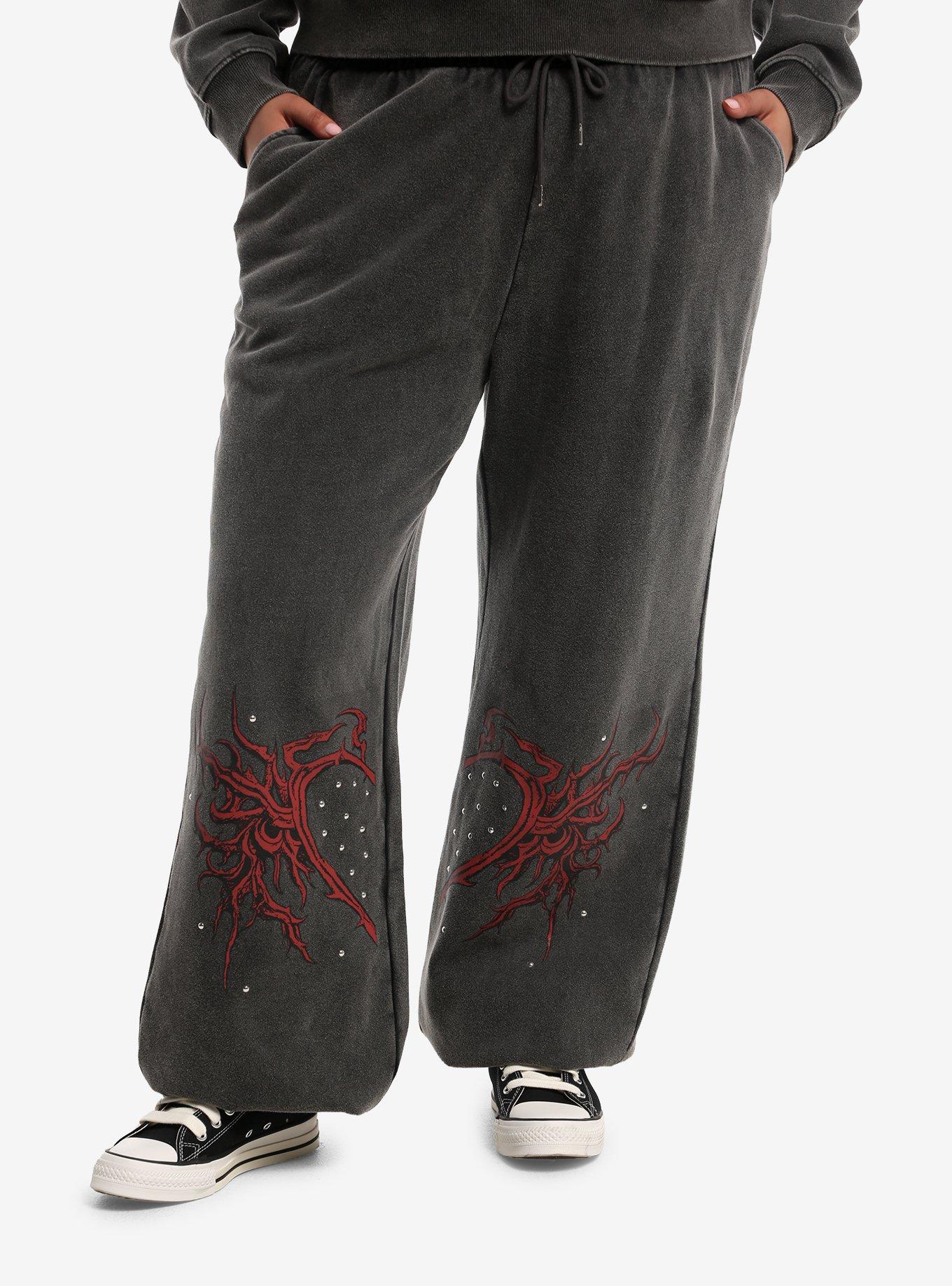 Social Collision Vine Heart Stud Girls Lounge Pants Plus Size