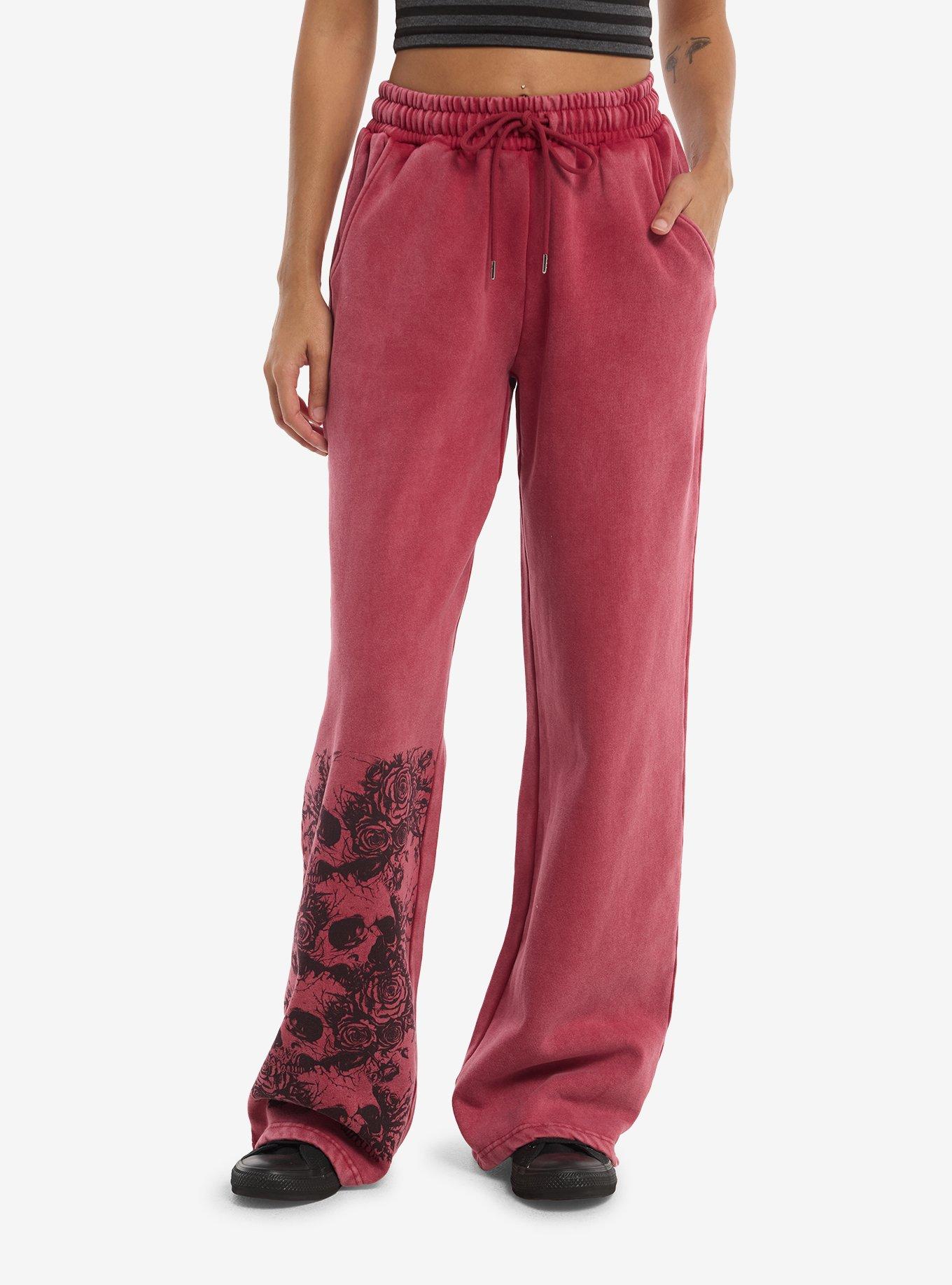 Red Wash Skull Stack Sweatpants, , hi-res